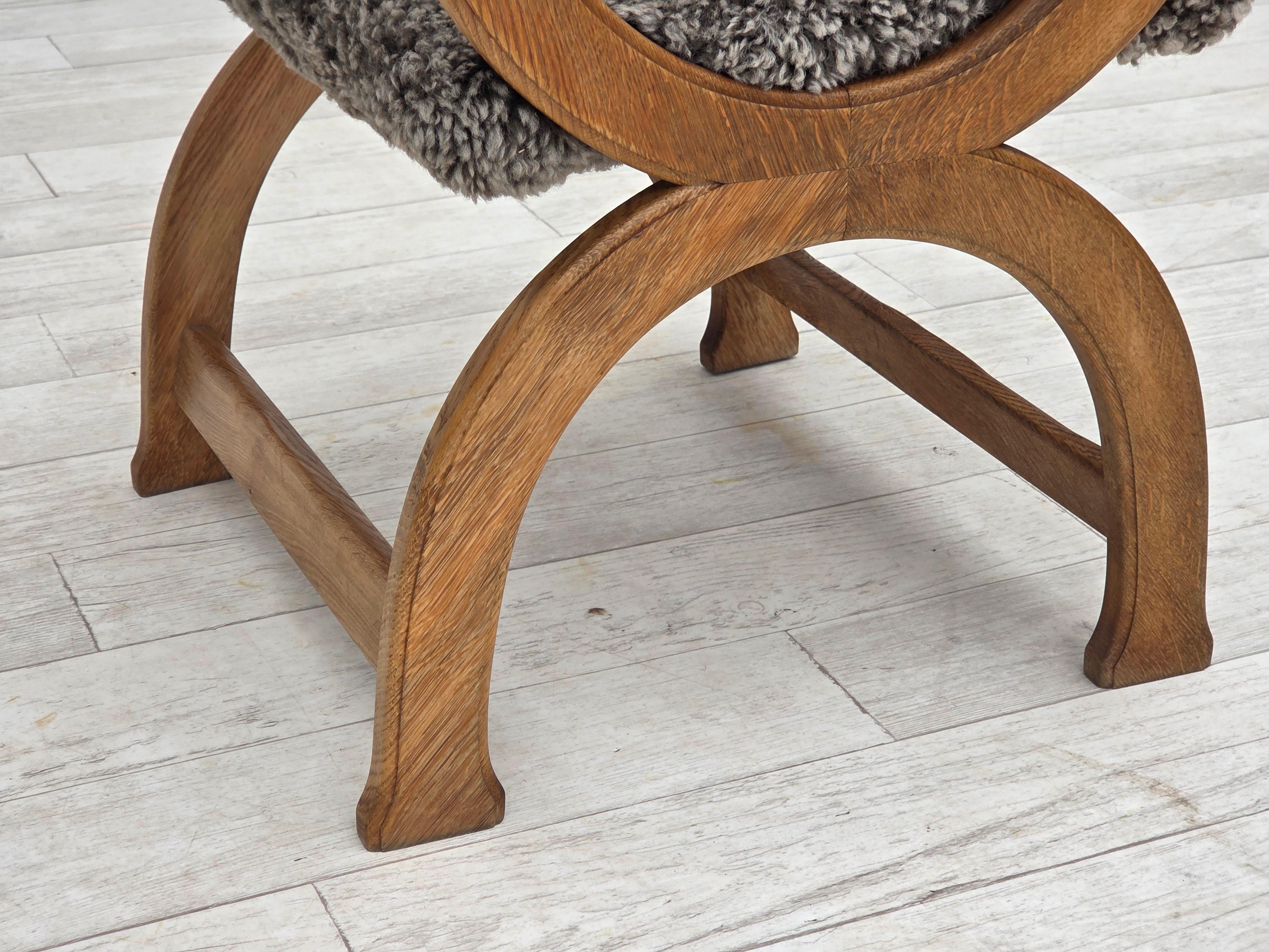 1970s, Danish lounge chair, genuine sheepskin 