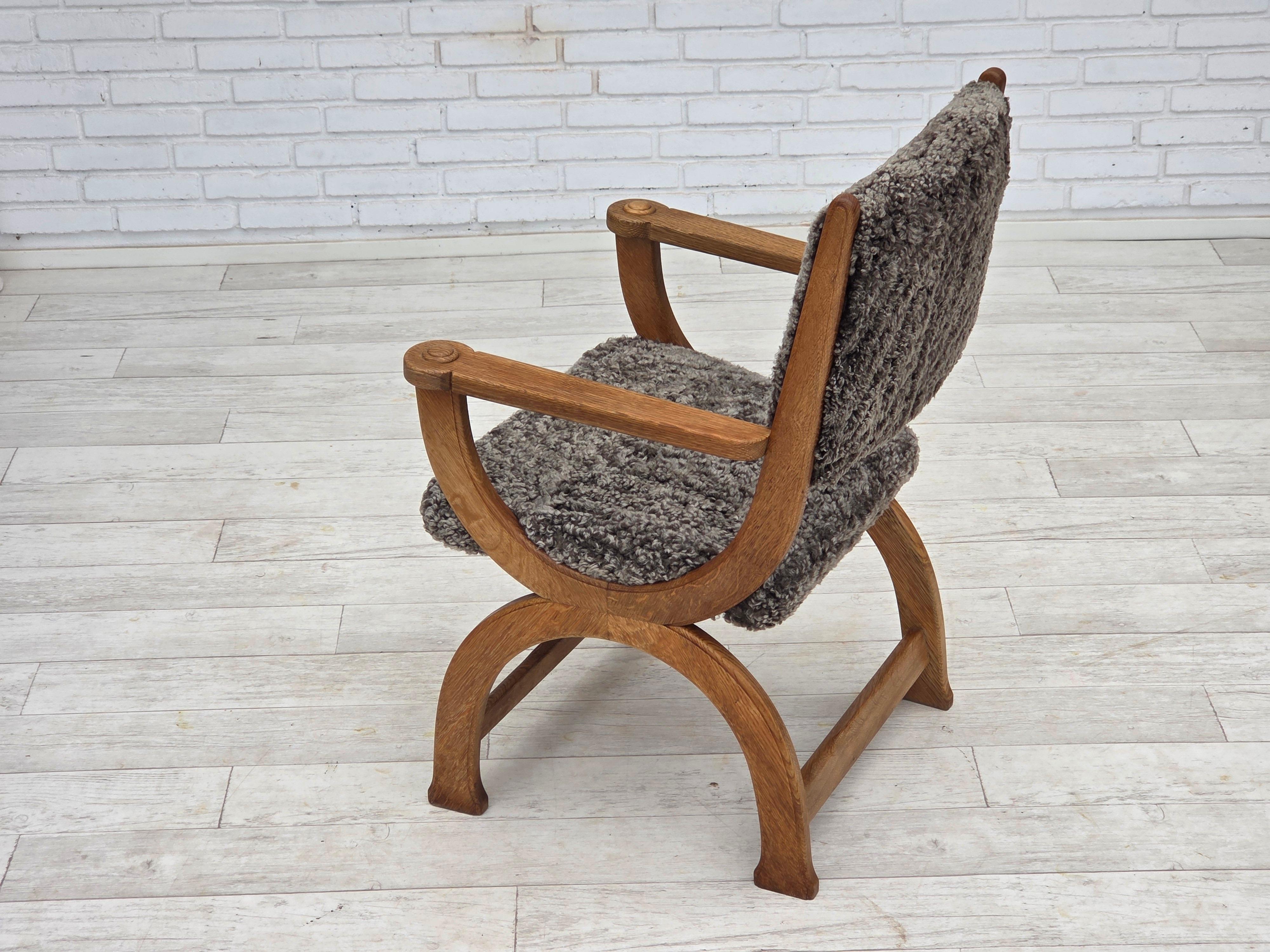 1970s, Danish lounge chair, genuine sheepskin 