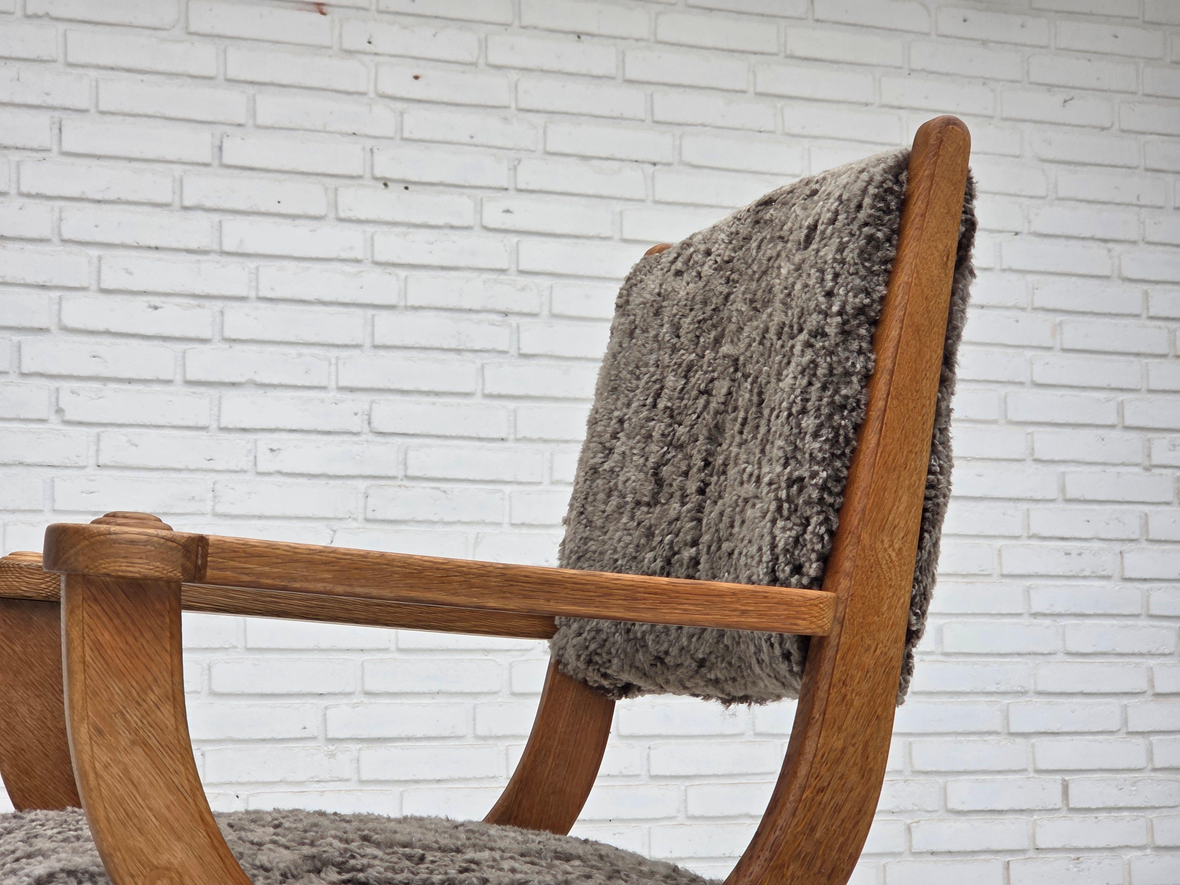 1970s, Danish lounge chair, genuine sheepskin 