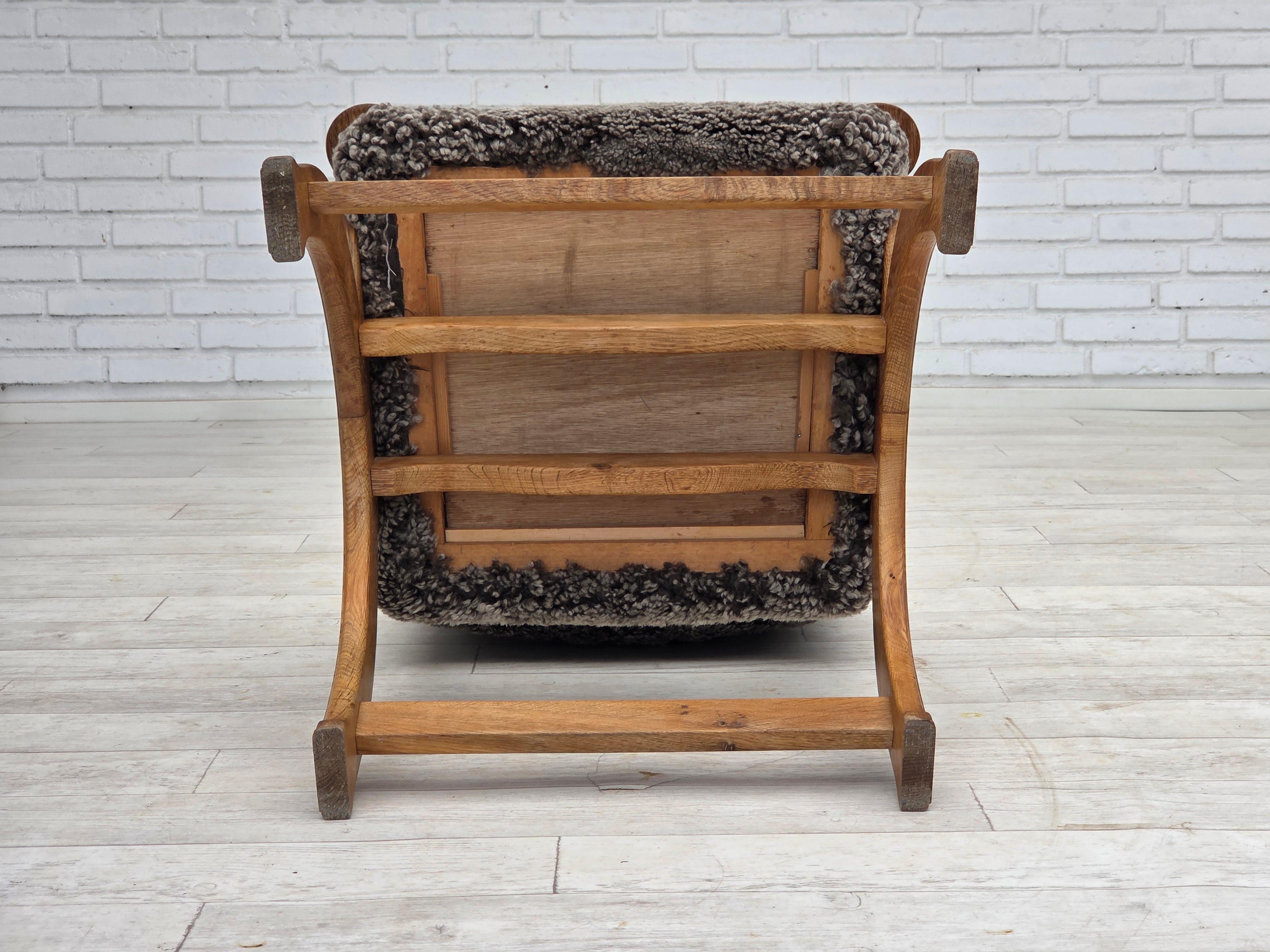 1970s, Danish lounge chair, genuine sheepskin 