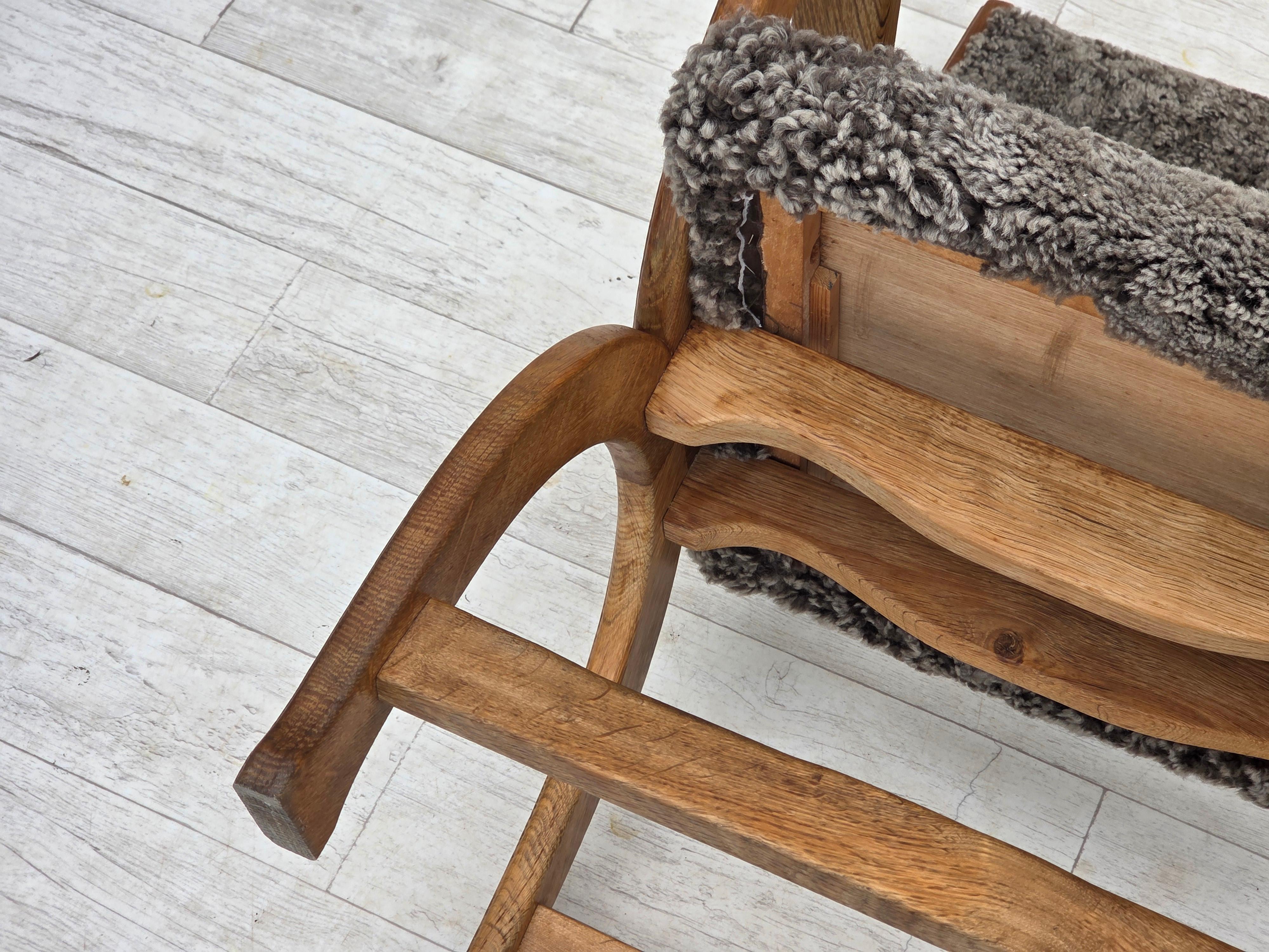1970s, Danish lounge chair, genuine sheepskin 