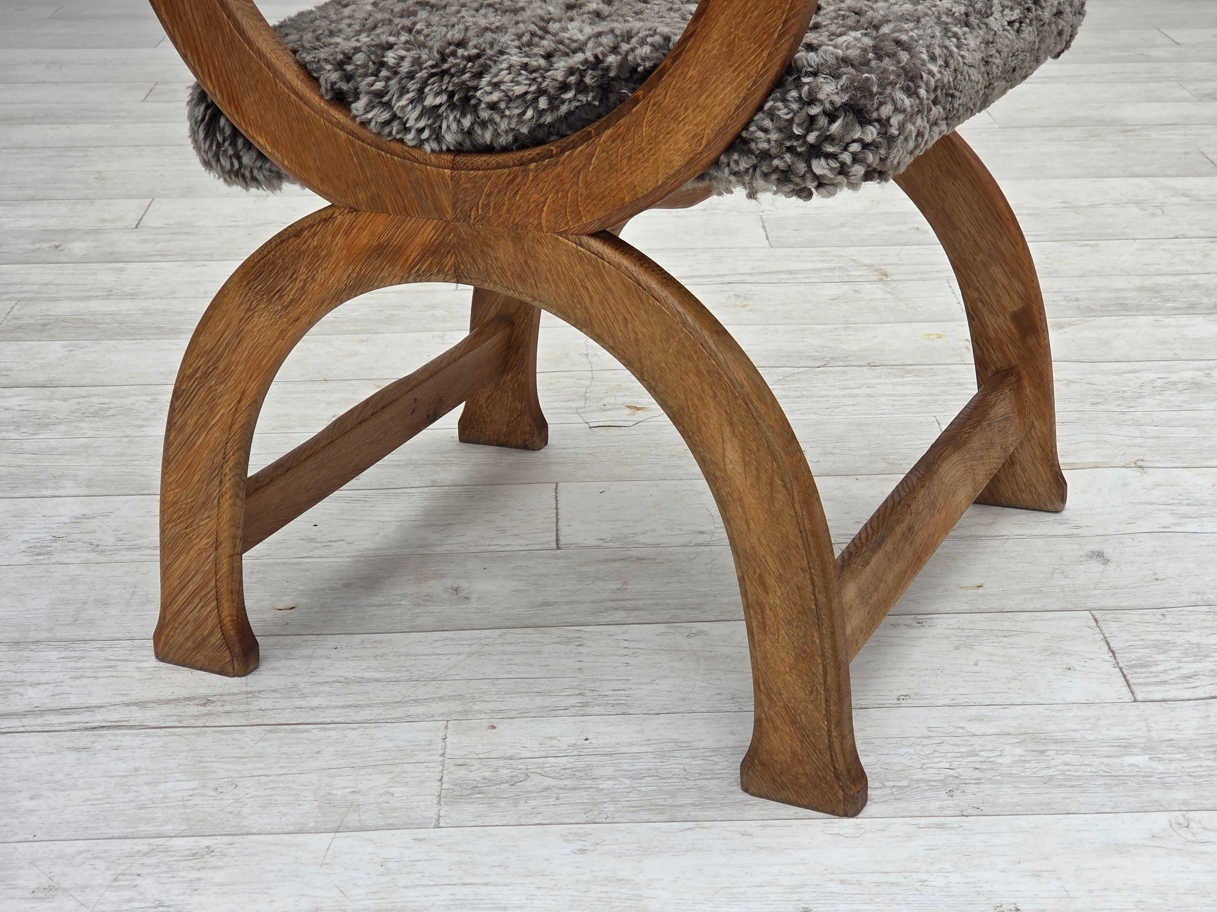 Scandinavian Modern 1970s, Danish lounge chair, genuine sheepskin 
