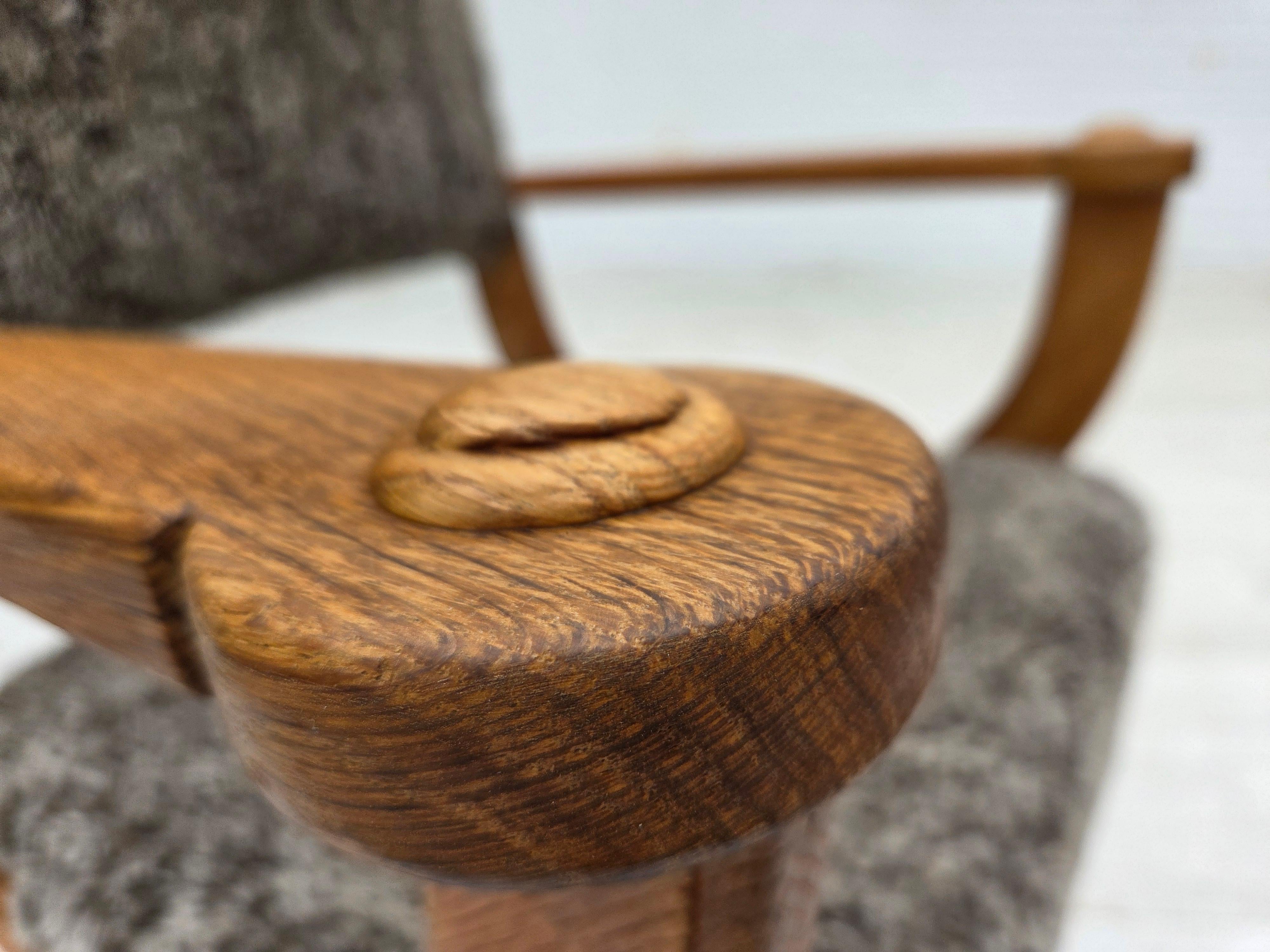 1970s, Danish lounge chair, genuine sheepskin 