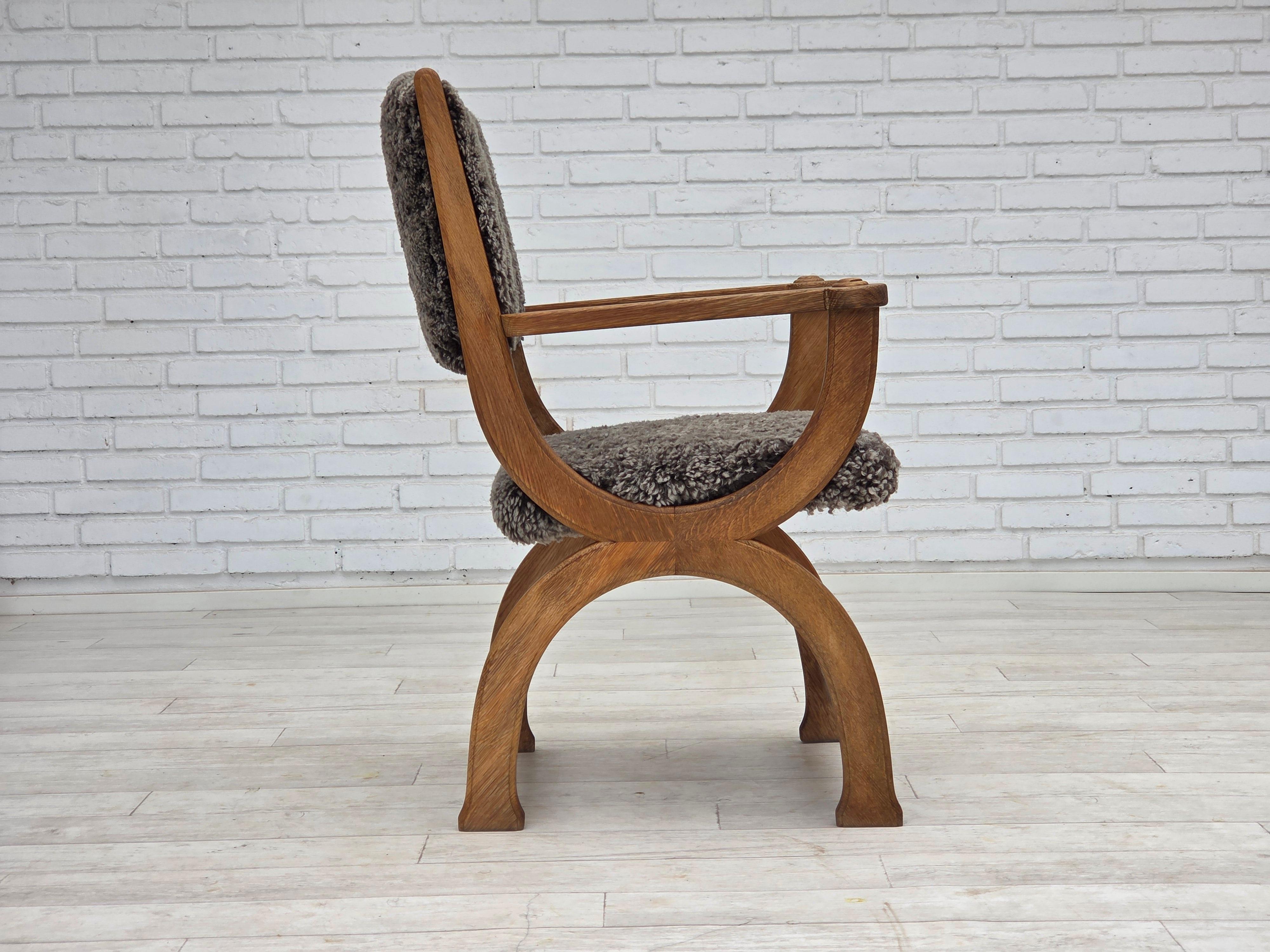 1970s, Danish lounge chair, genuine sheepskin 