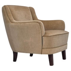 1970s, Danish lounge chair, original condition, furniture velour.