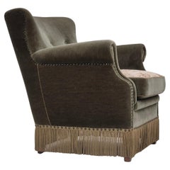 1970s, Danish lounge chair, original condition, furniture velour.