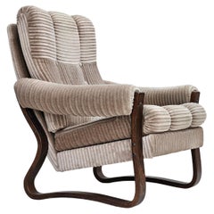 Used 1970s, Danish lounge chair, original very good condition, corduroy.