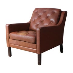 1970s Danish Midcentury Leather Lounge Chair