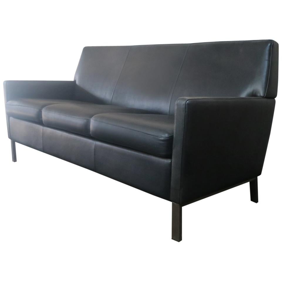 1970s Danish Midcentury Leather Sofa For Sale