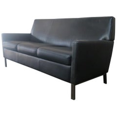 1970s Danish Midcentury Leather Sofa