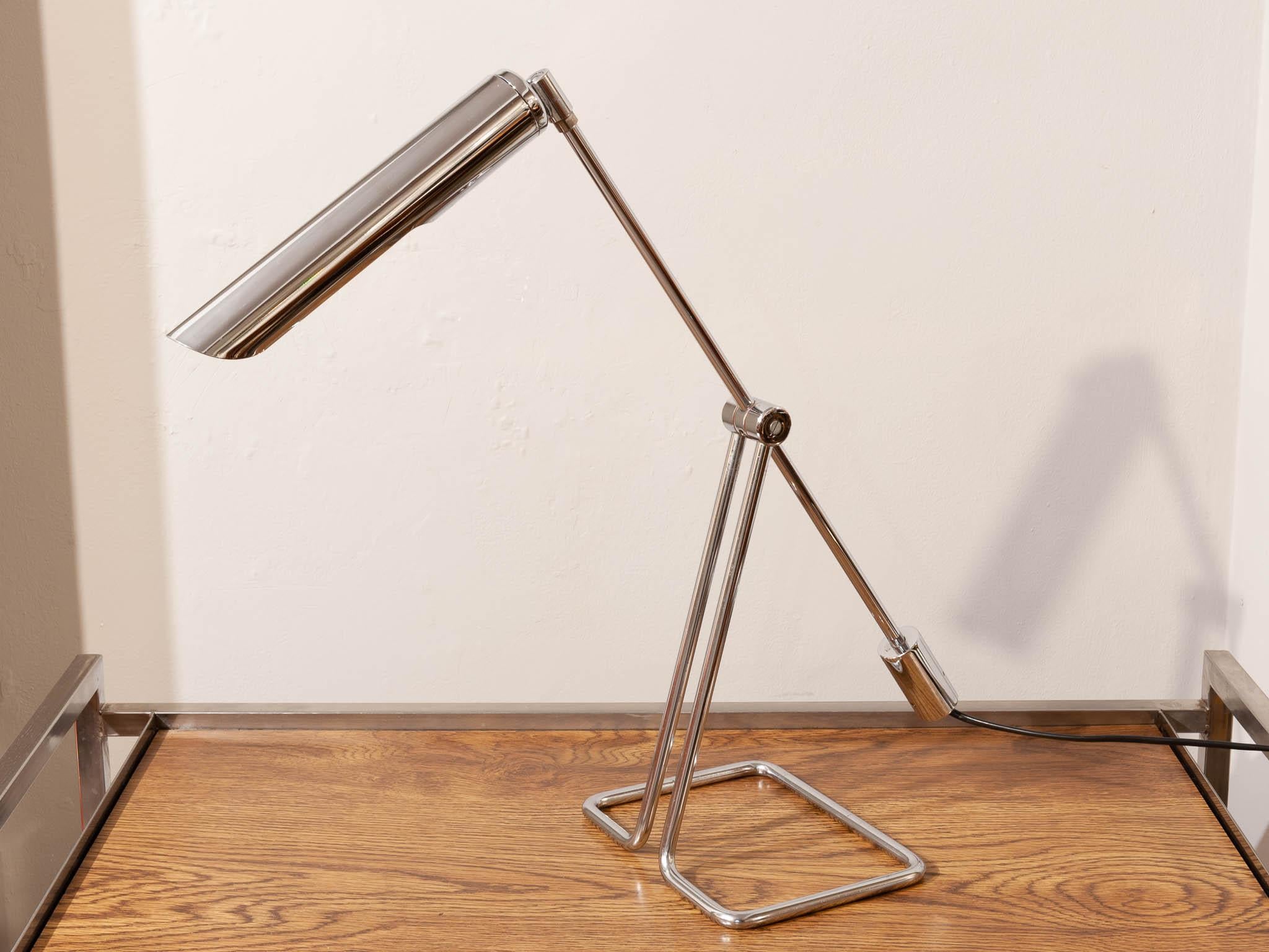 Metal 1970's Danish Minimalist Chrome Desk Lamp by Abo Randers