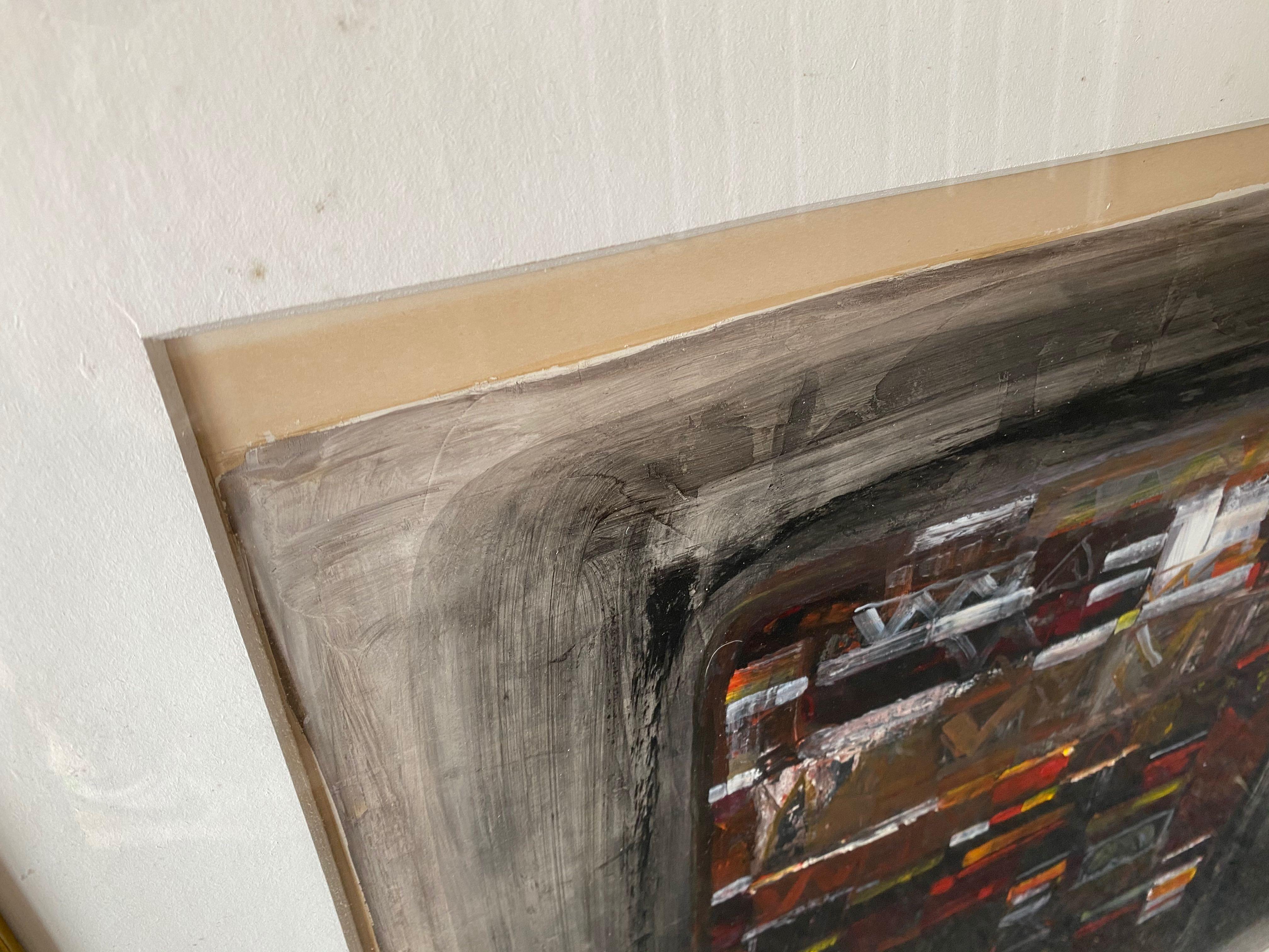 Mid-Century moderno Pittura danese a tecnica mista degli anni '70 in vendita