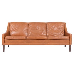 Vintage 1970’s Danish Modern cognac leather sofa