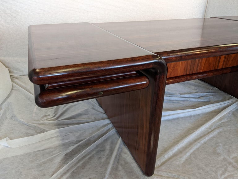 1970s, Danish Modern Dyrlund Supreme Executive Desk in Rosewood For Sale 8