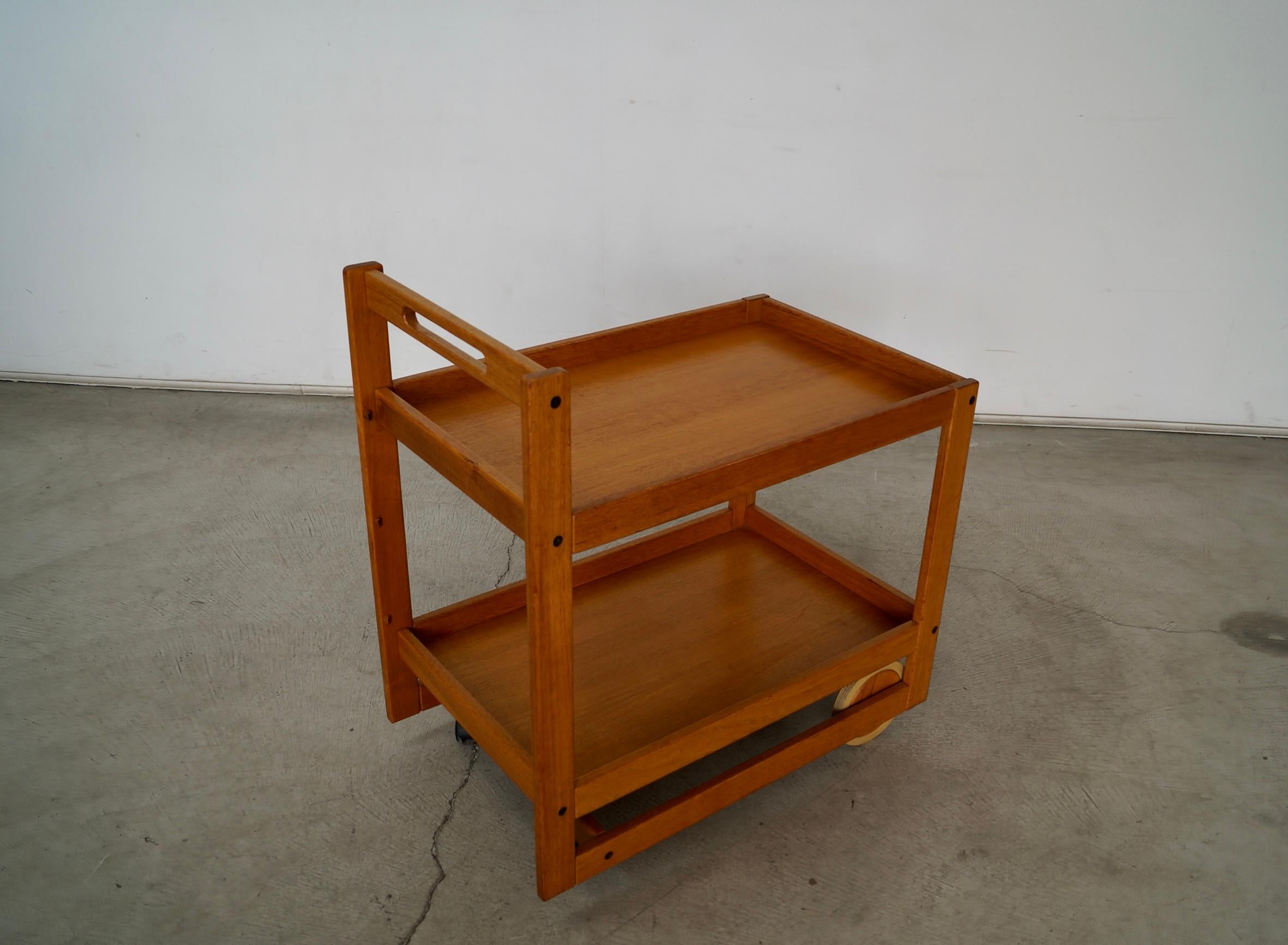 1970's Danish Modern Jens Quistgaard Teak Bar Card w/ Removable Teak Tray For Sale 8