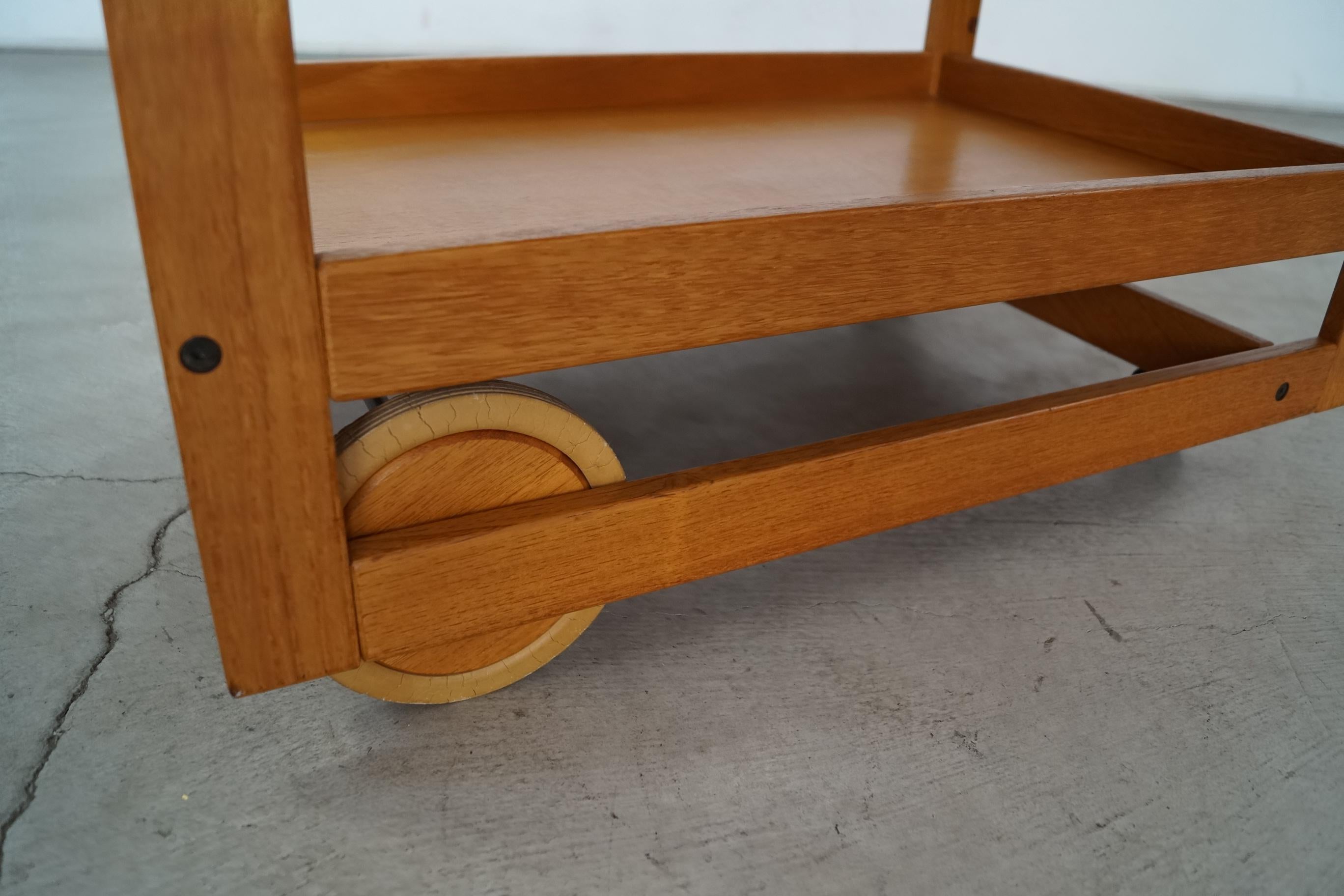1970's Danish Modern Jens Quistgaard Teak Bar Card w/ Removable Teak Tray For Sale 13