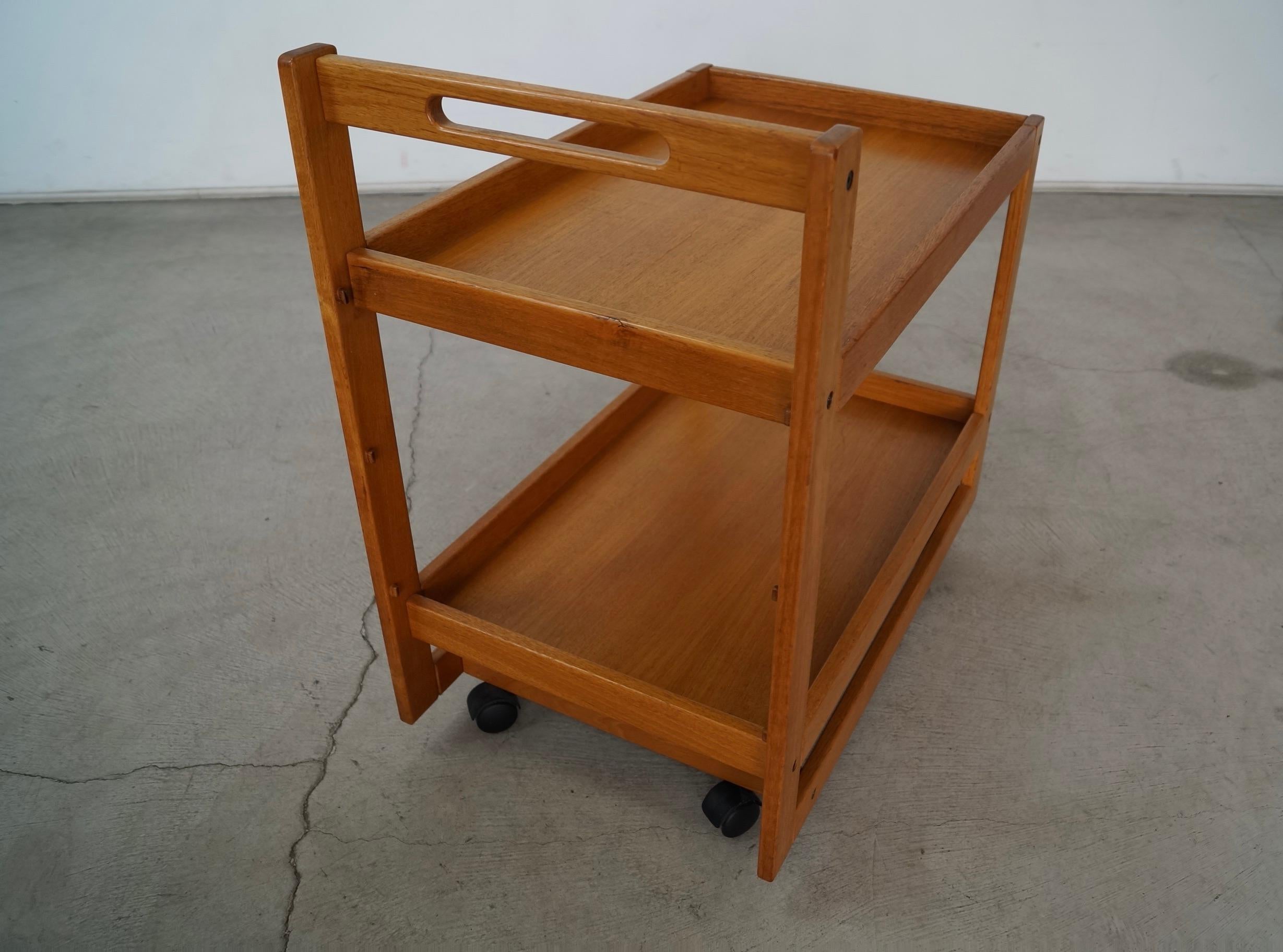 1970's Danish Modern Jens Quistgaard Teak Bar Card w/ Removable Teak Tray For Sale 14