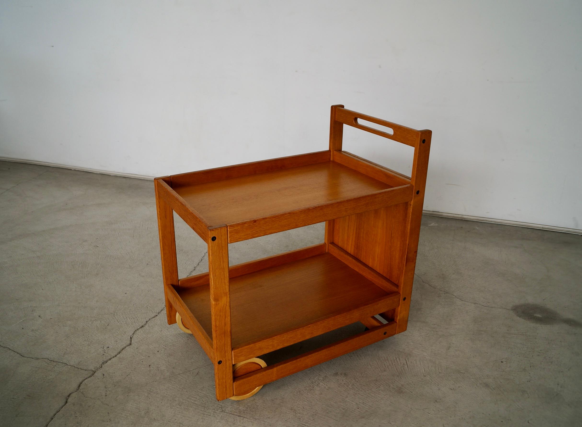 Late 20th Century 1970's Danish Modern Jens Quistgaard Teak Bar Card w/ Removable Teak Tray For Sale