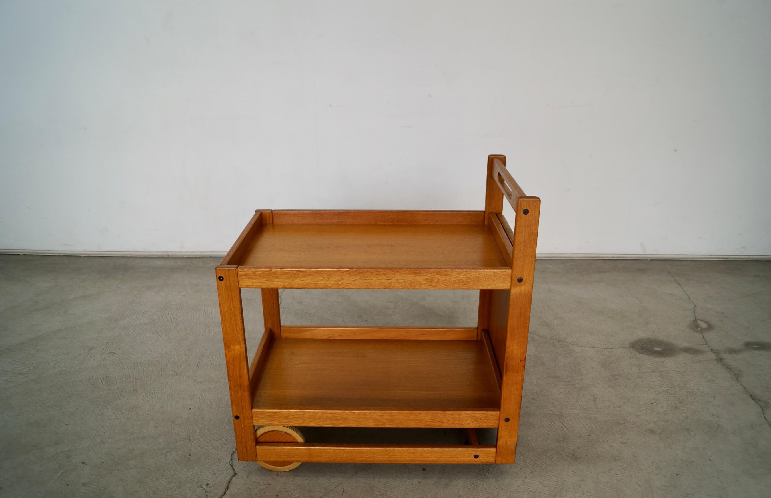 1970's Danish Modern Jens Quistgaard Teak Bar Card w/ Removable Teak Tray For Sale 1