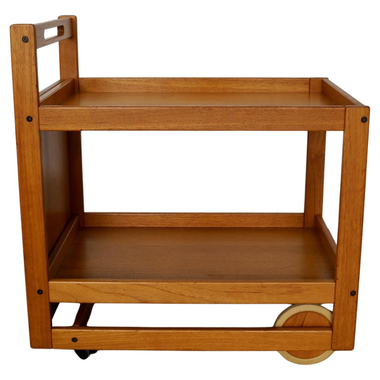 1970's Danish Modern Jens Quistgaard Teak Bar Card w/ Removable Teak Tray For Sale