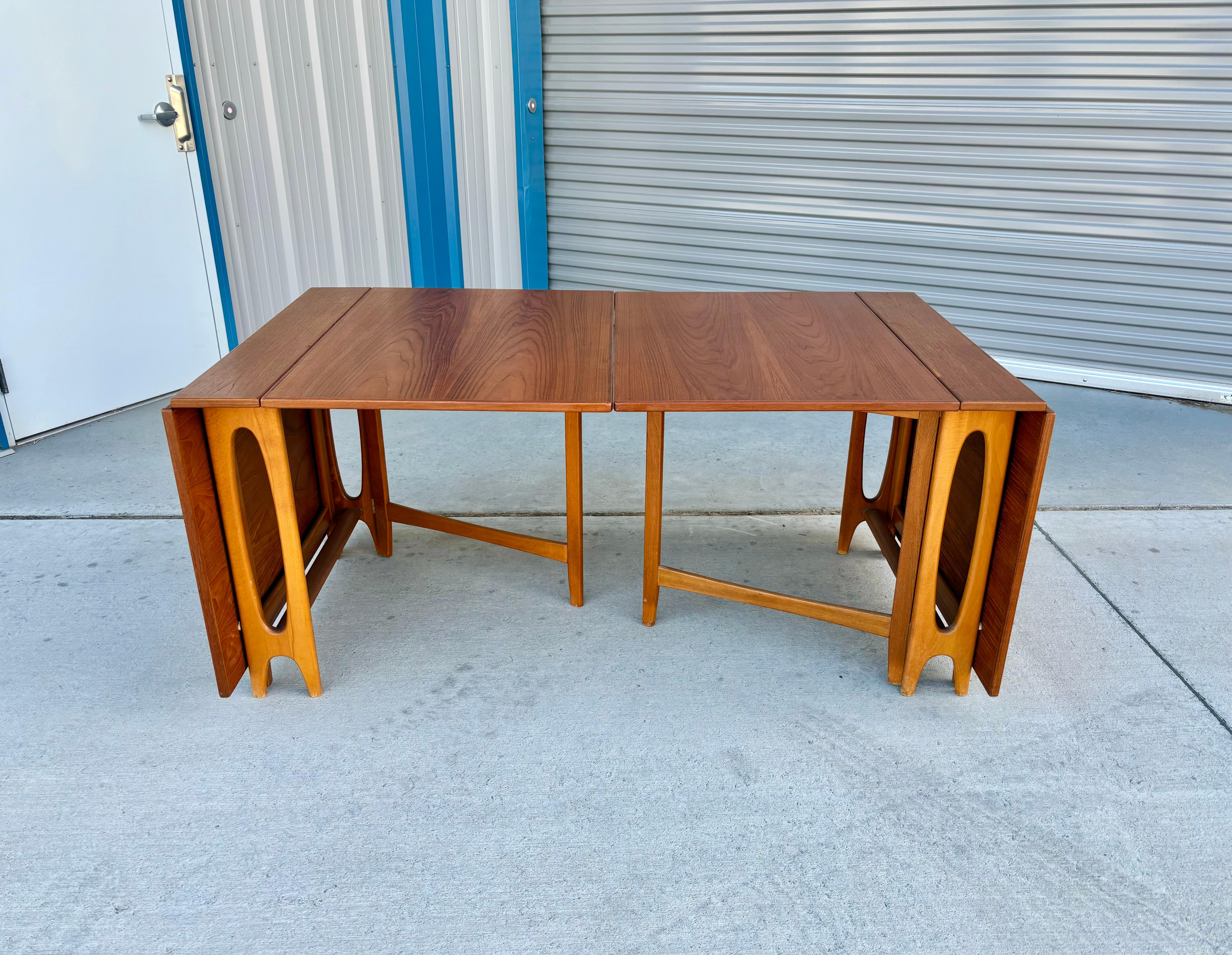 Mid-Century Modern 1970s Danish Modern Large Expanding Teak Dining Table - a Pair For Sale