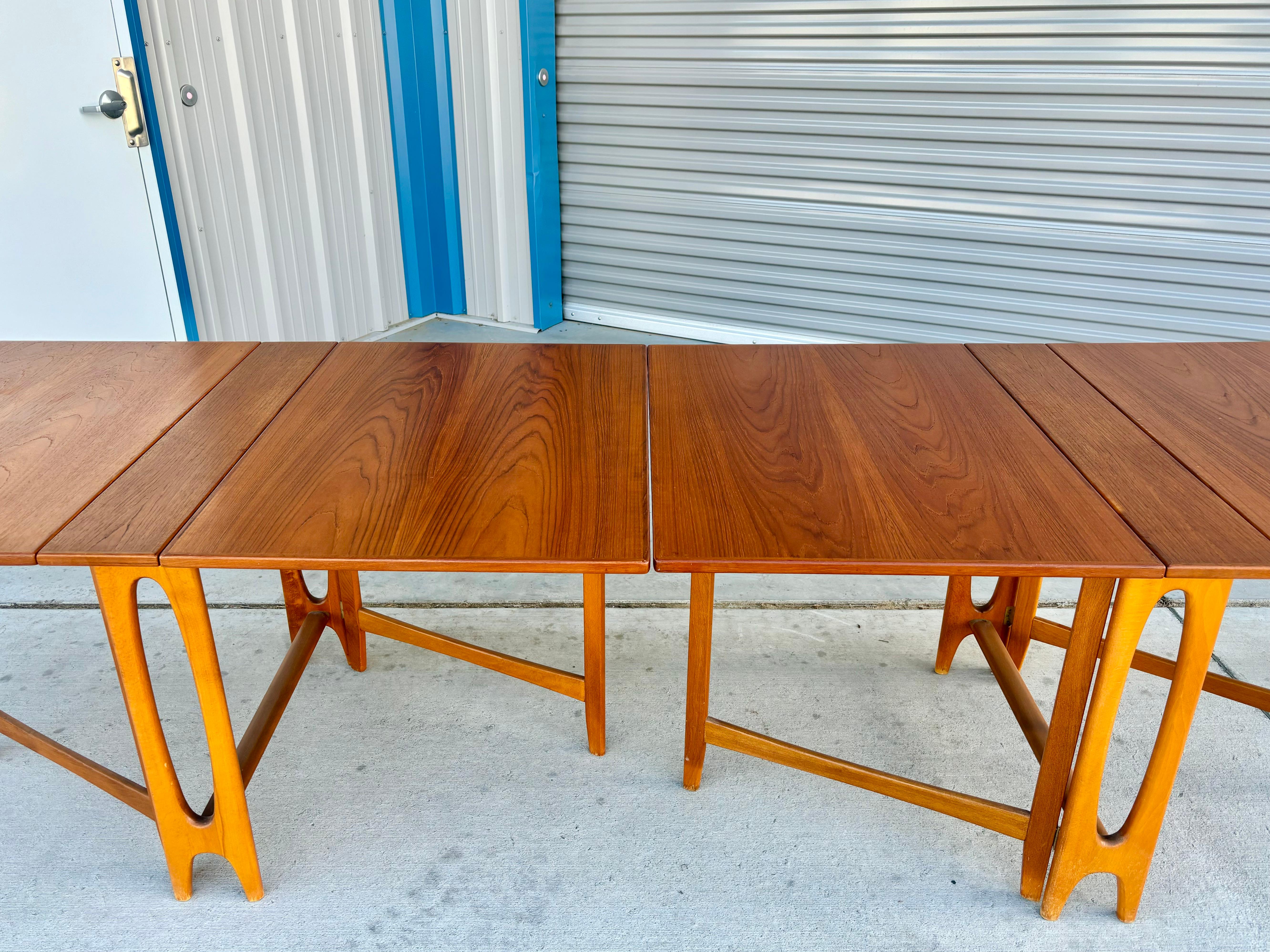 1970s Danish Modern Large Expanding Teak Dining Table - a Pair For Sale 2