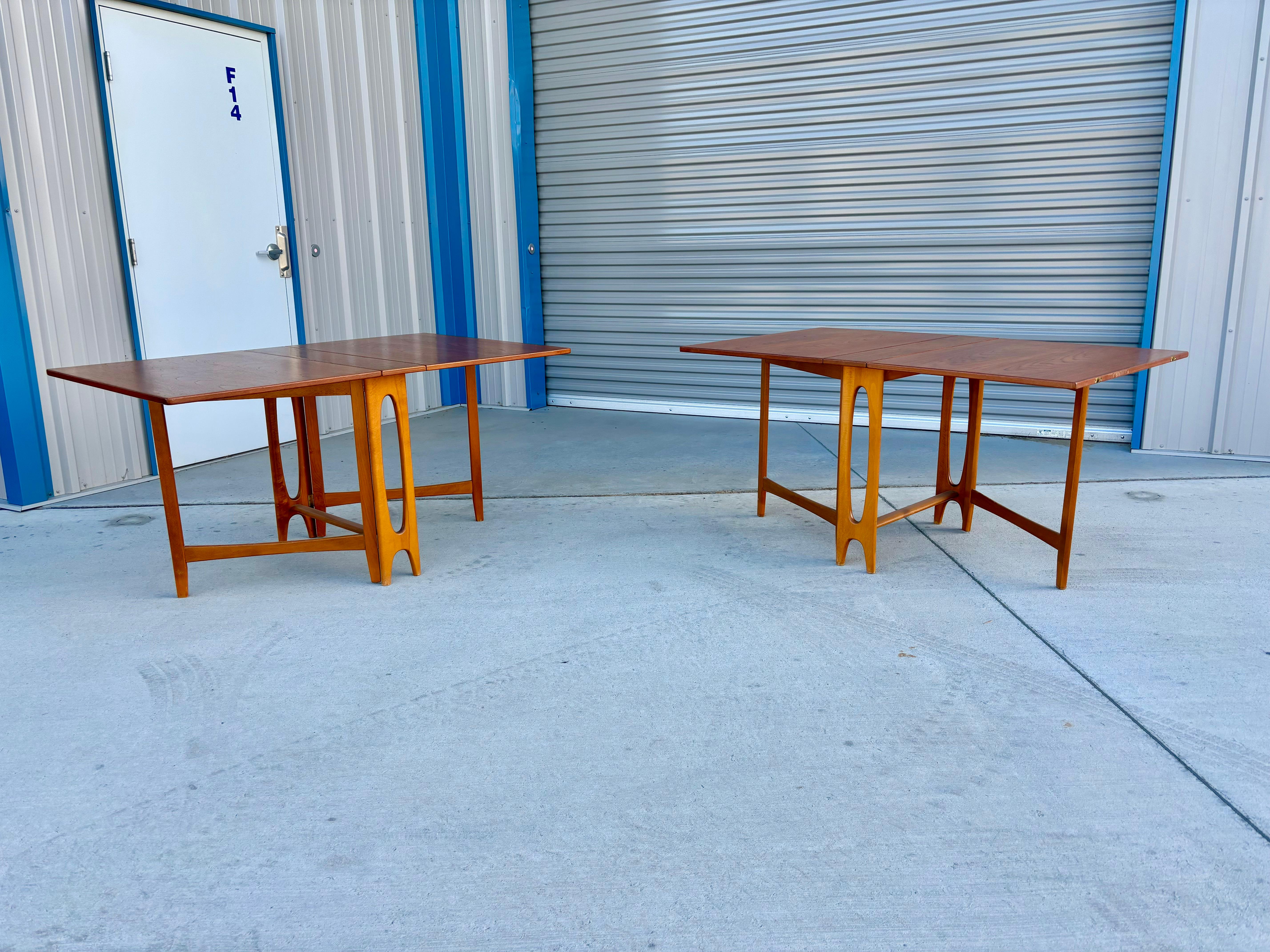 1970s Danish Modern Large Expanding Teak Dining Table - a Pair For Sale 4