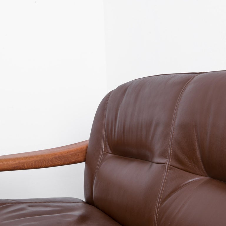 1970s Danish Modern Leather Sofas and Armchair, Set of Three at 1stDibs