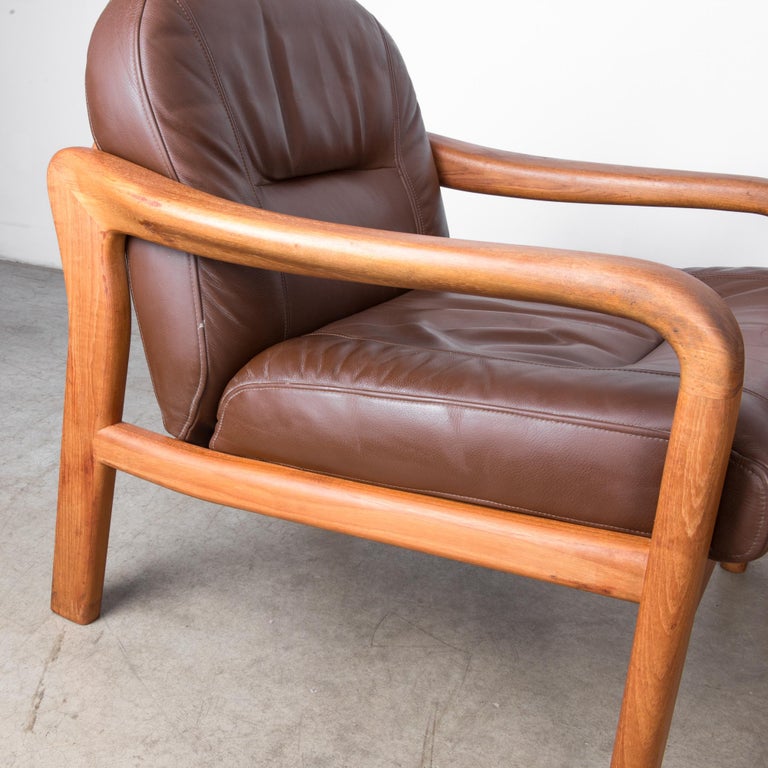 1970s Danish Modern Leather Sofas and Armchair, Set of Three at 1stDibs