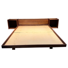 1970s Danish Modern Queen Floating Platform Bed Set
