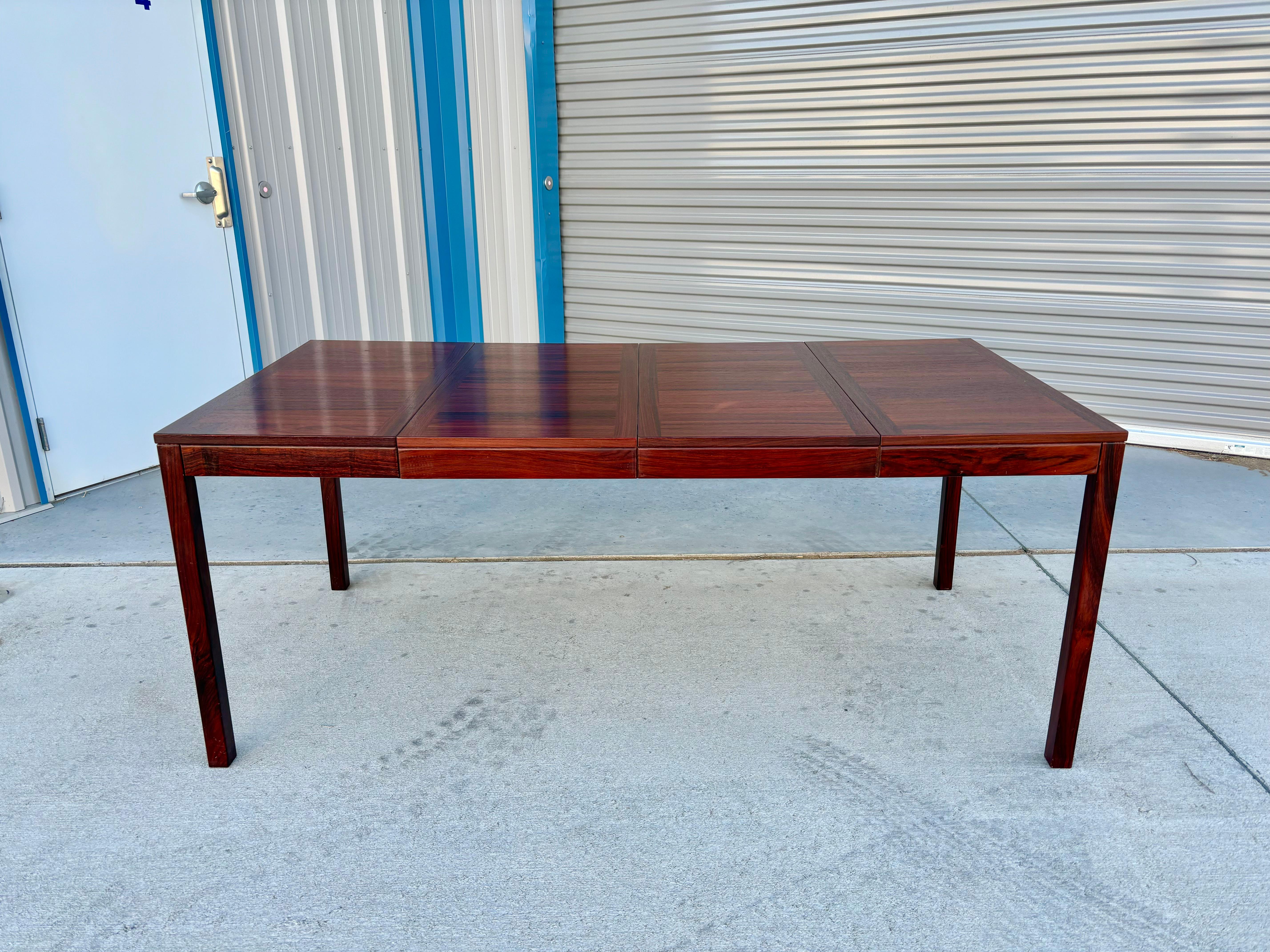 Late 20th Century 1970s Danish Modern Rosewood Extending Dining Table by Vejle Stole & Møbelfabrik For Sale