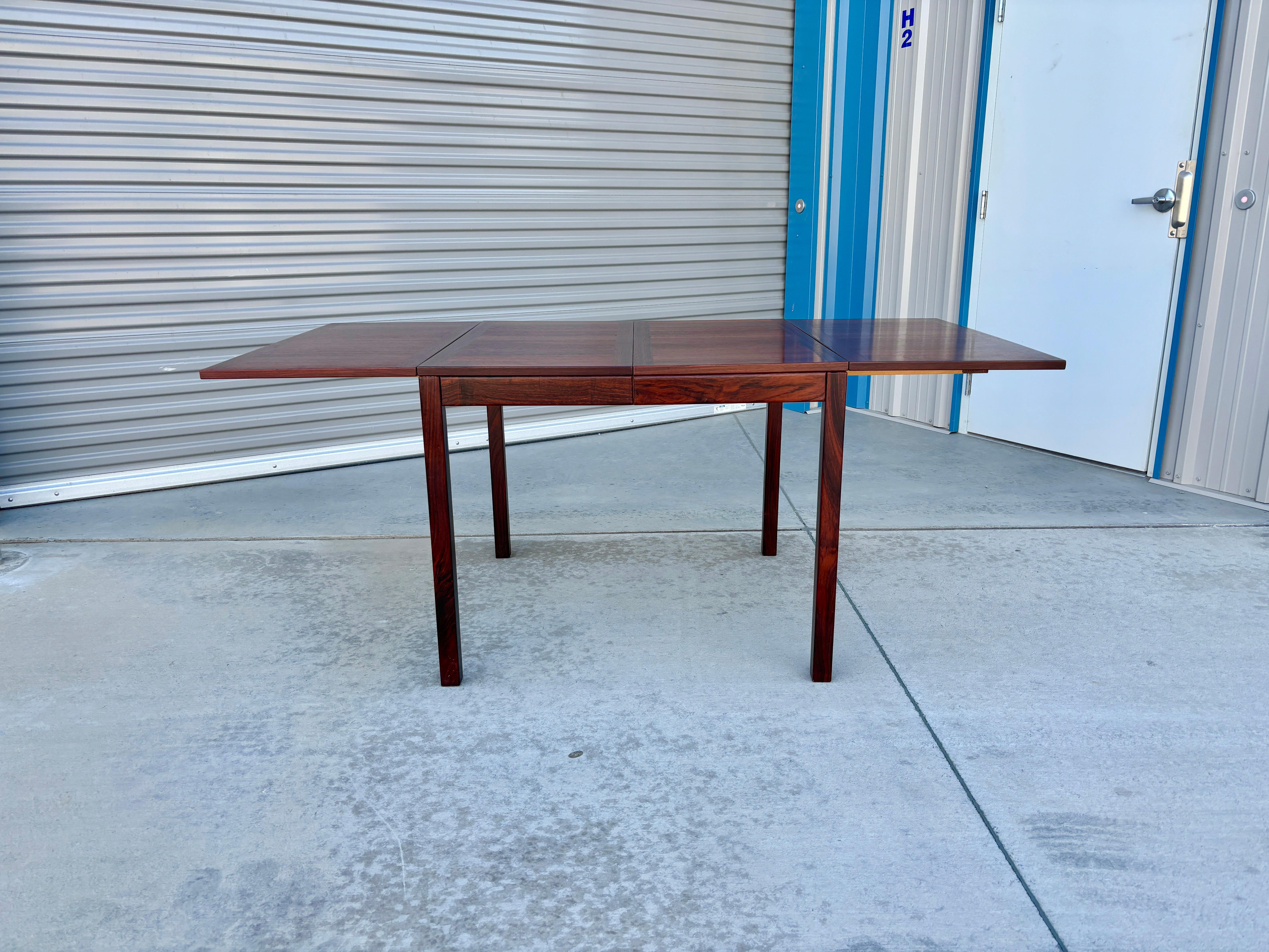 Late 20th Century 1970s Danish Modern Rosewood Extending Dining Table by Vejle Stole & Møbelfabrik For Sale
