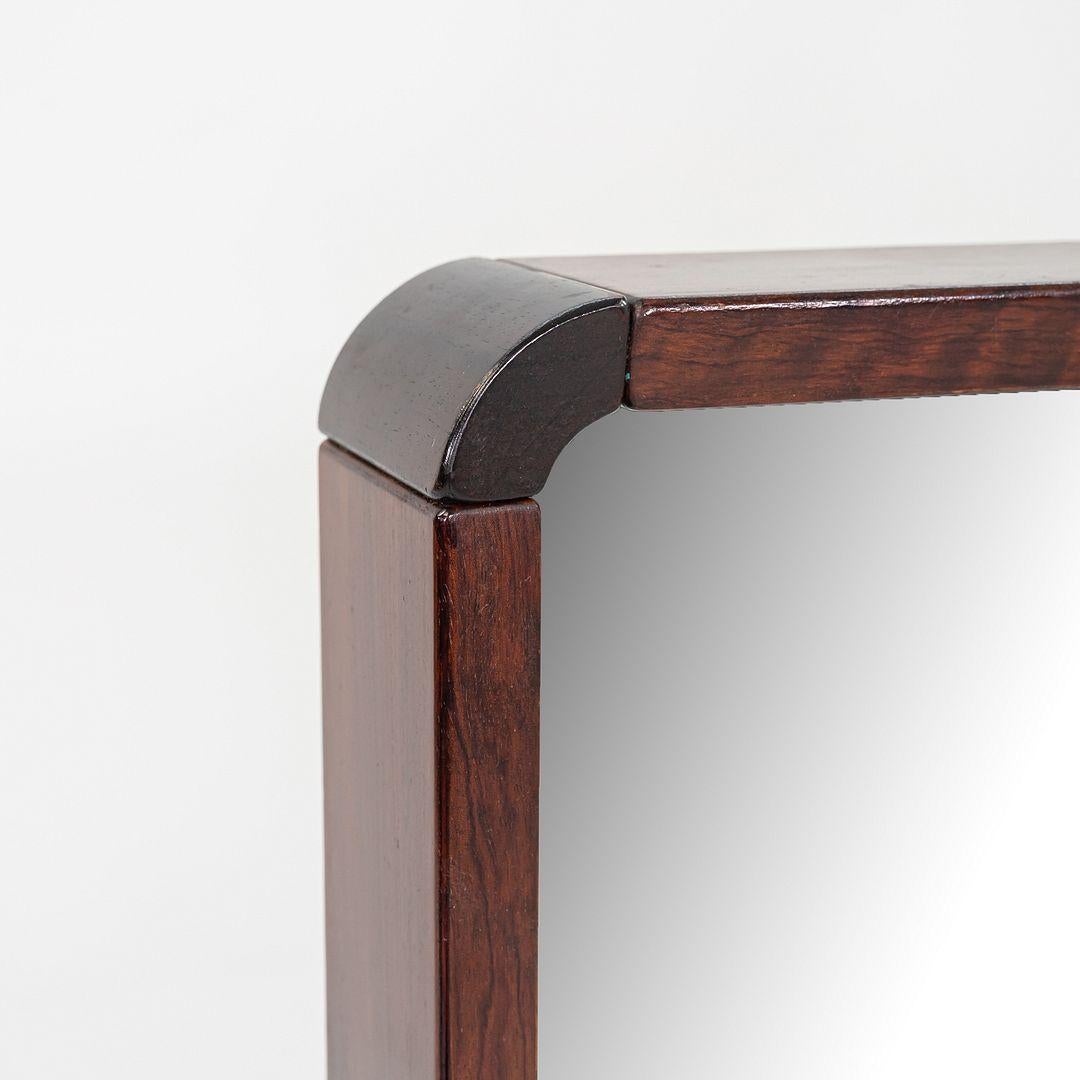 Late 20th Century 1970s Danish Modern Rosewood Mirror with Rounded Edges 27.5x51