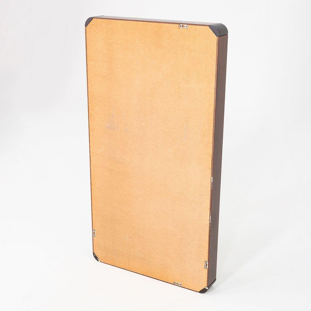 1970s Danish Modern Rosewood Mirror with Rounded Edges 27.5x51