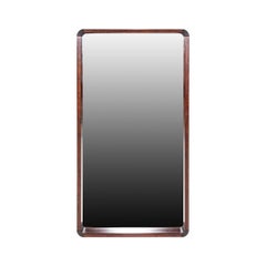1970s Danish Modern Rosewood Mirror with Rounded Edges 27.5x51"