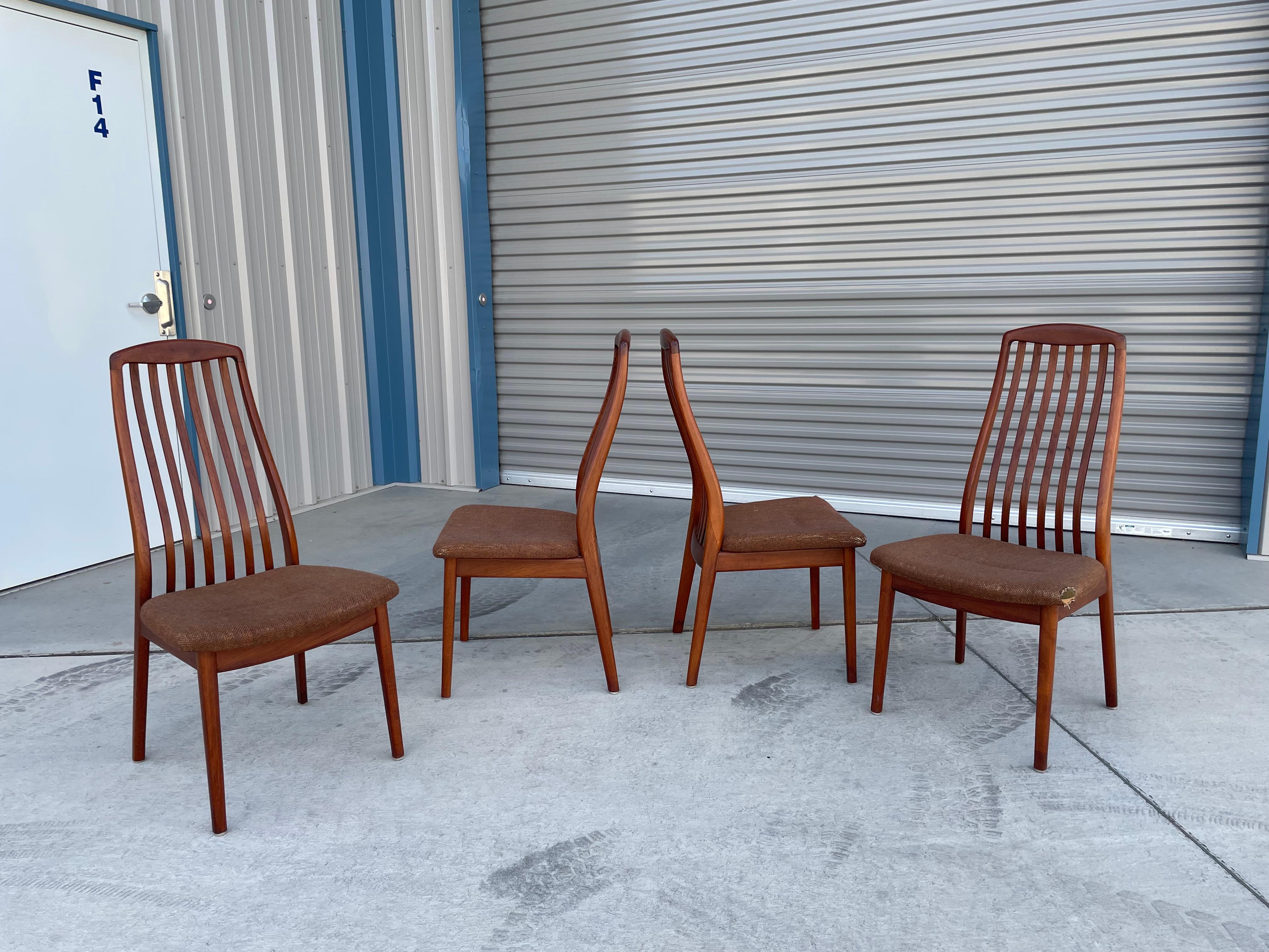 Mid-Century Modern 1970s Danish Modern Teak Dining Chairs by Preben-Schou - Set of 4 For Sale