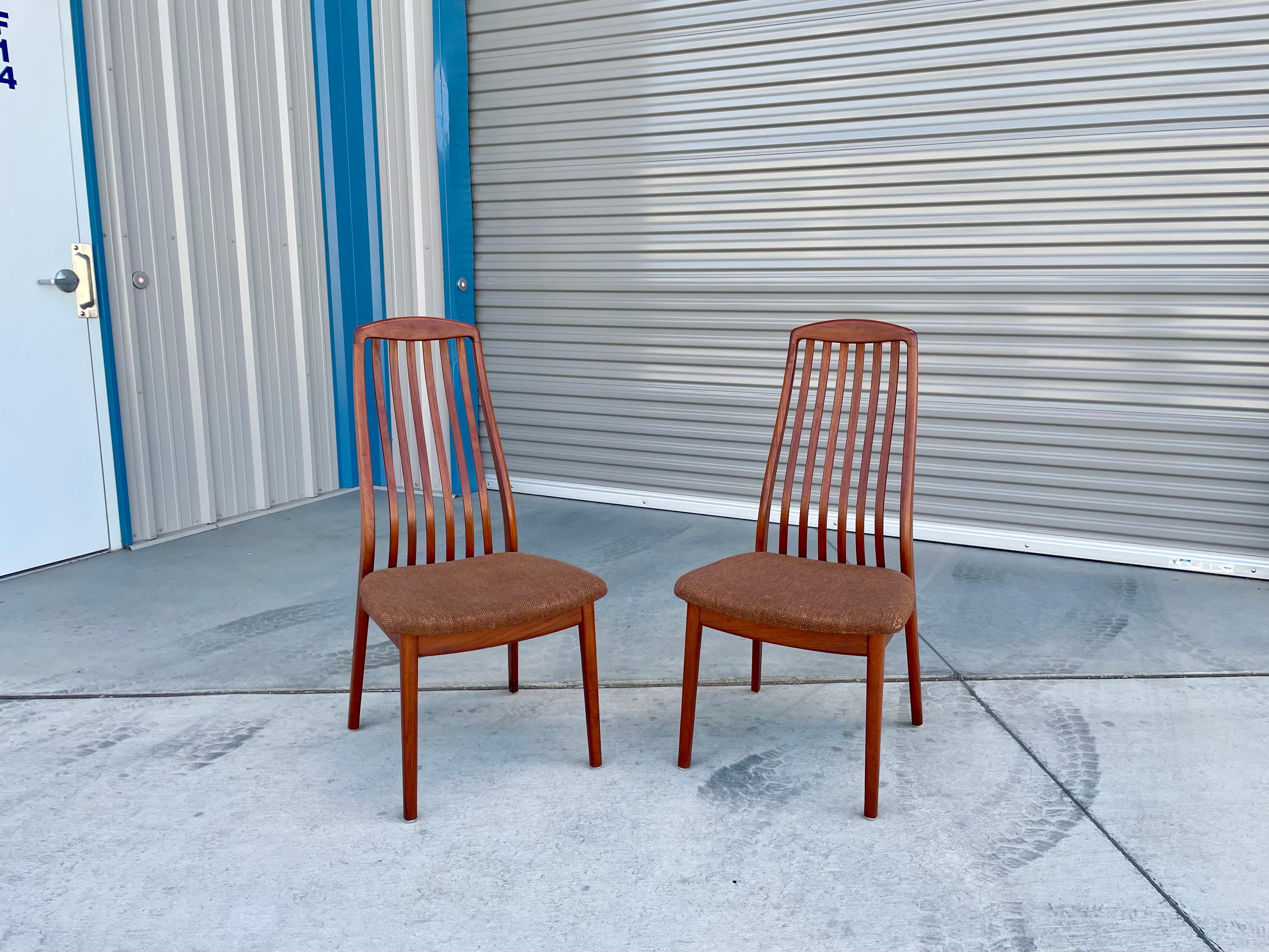 1970s Danish Modern Teak Dining Chairs by Preben-Schou - Set of 4 In Good Condition For Sale In North Hollywood, CA