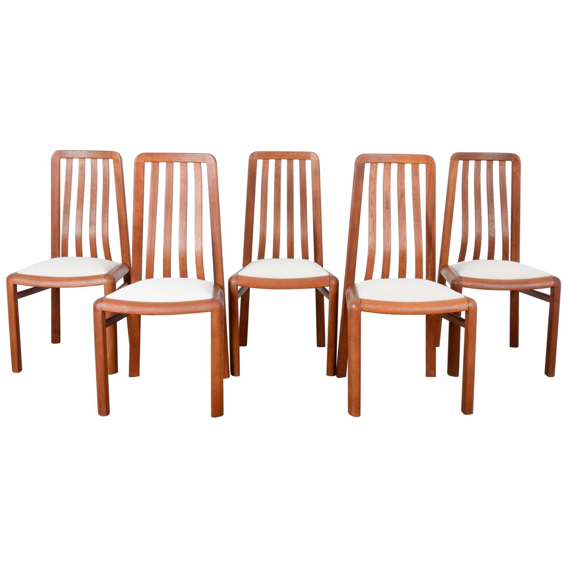 1970s Danish Modern Teak Dining Chairs, Set of Five