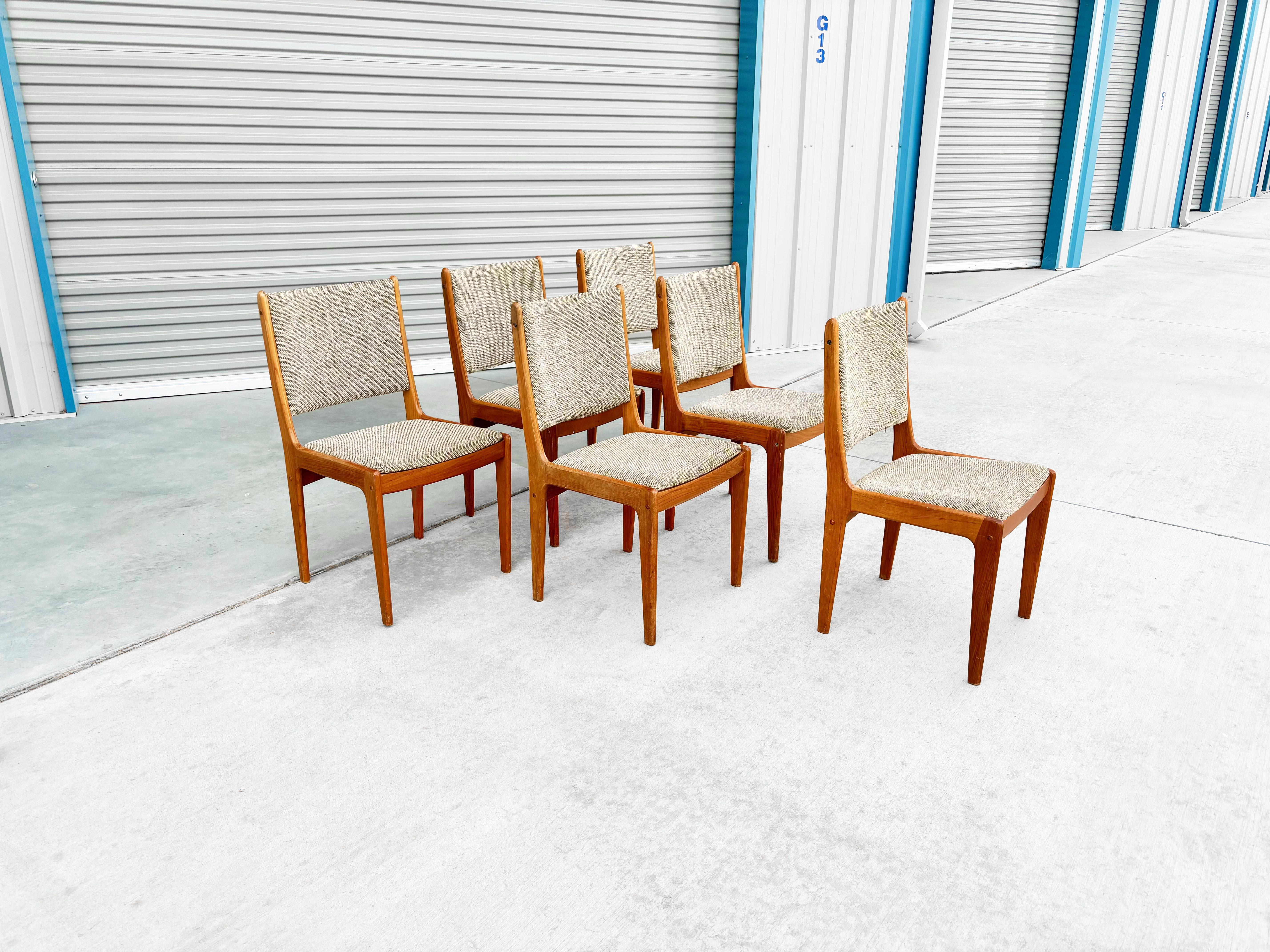 Mid-Century Modern 1970s Danish Modern Teak Dining Chairs Styled After Johannes Andersen- Set Of 6