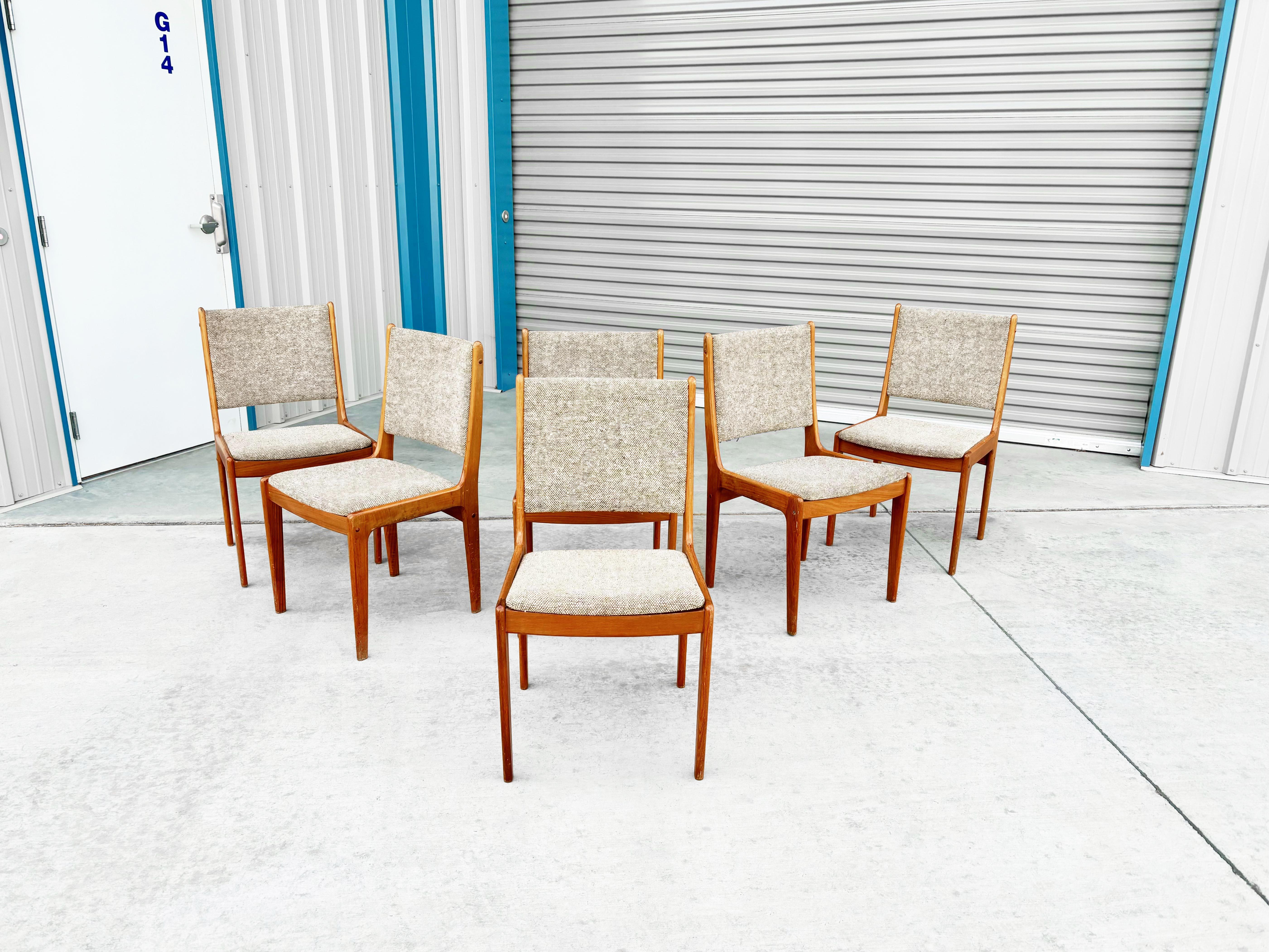 Late 20th Century 1970s Danish Modern Teak Dining Chairs Styled After Johannes Andersen- Set Of 6