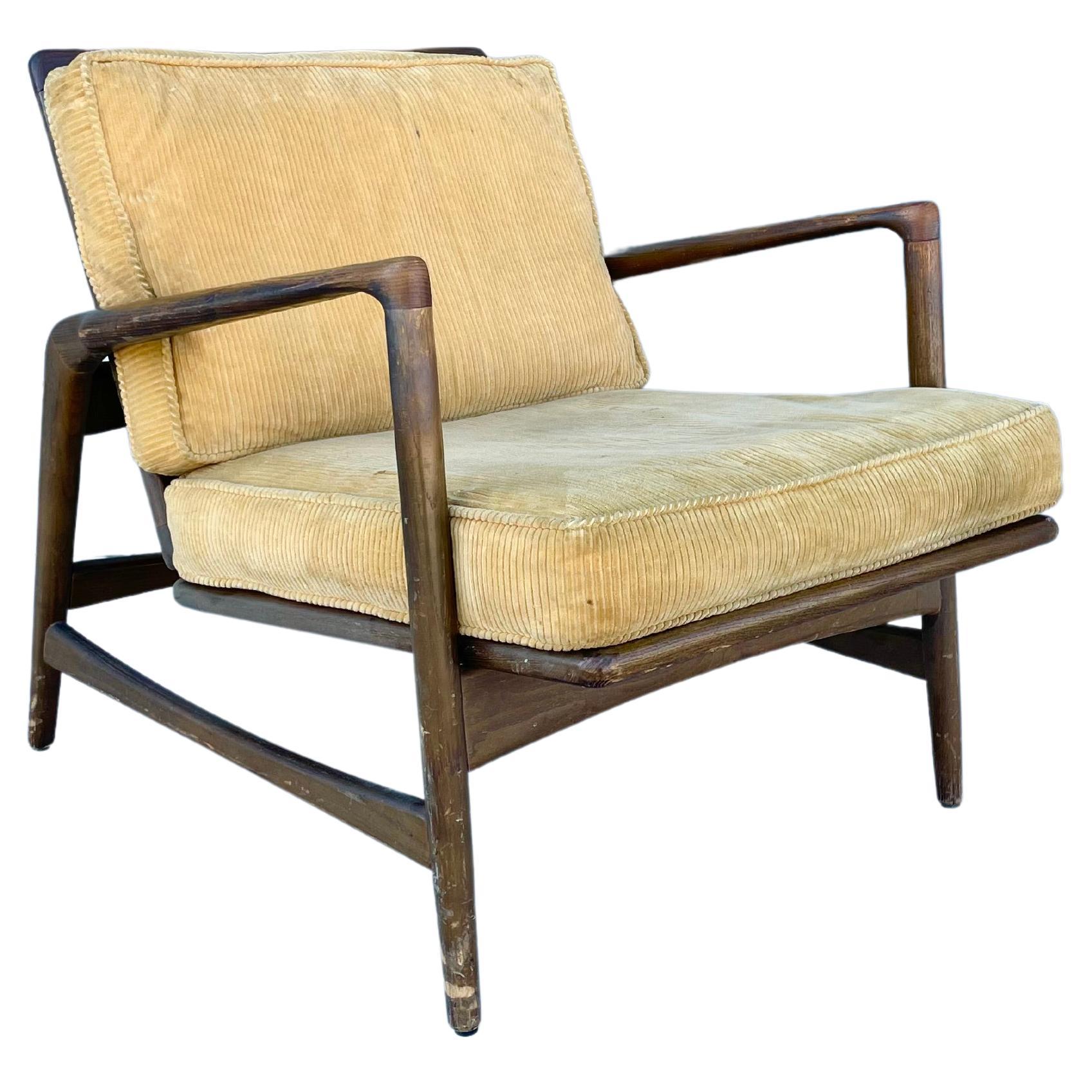 1970s Danish Modern Teak Lounge Chair Styled After Ib Kofod Larsen For Sale