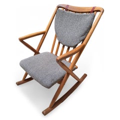 1970s Danish Modern Teak Rocking Chair by Benny Linden