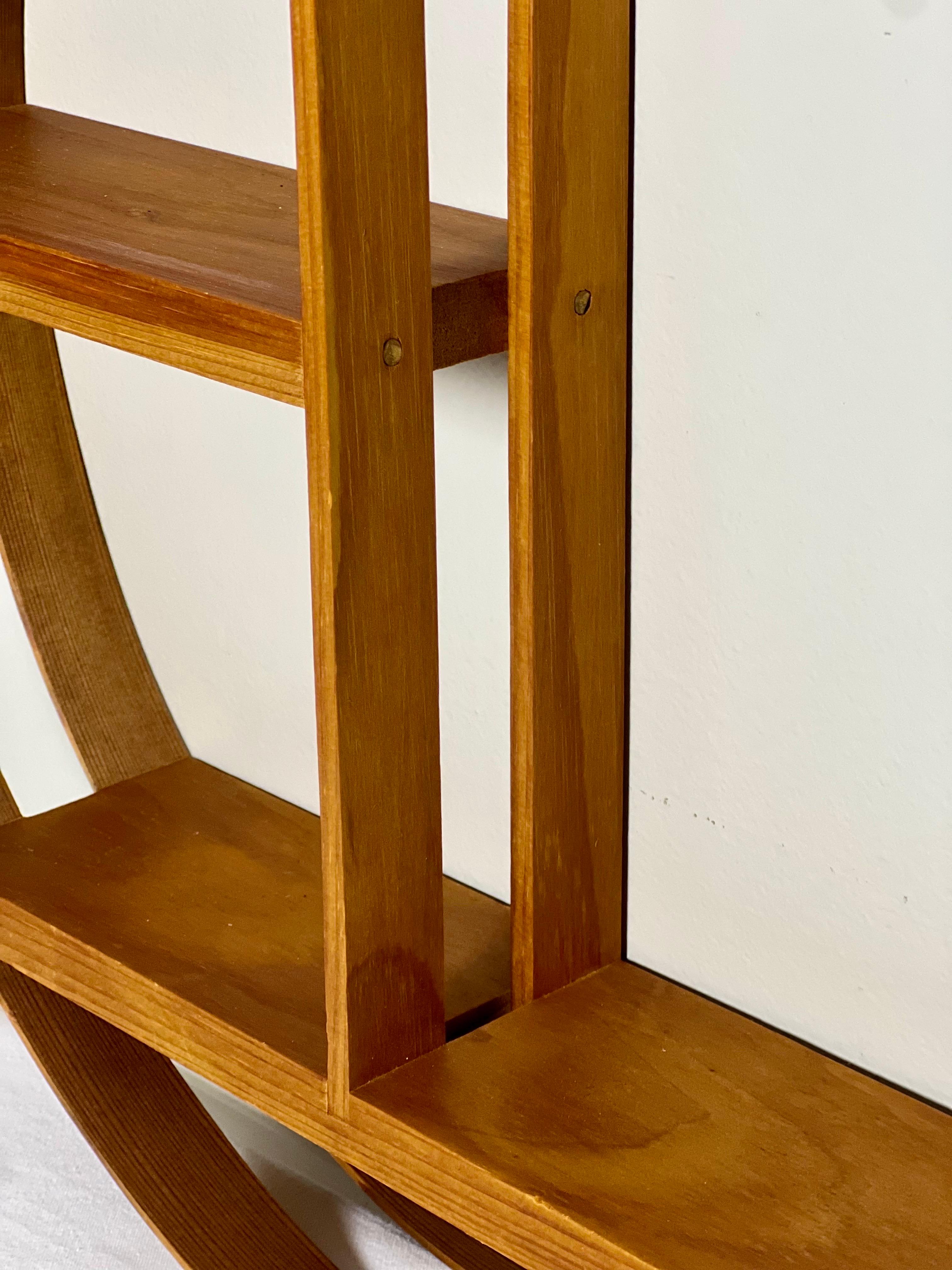 1970s Danish Modern Teardrop Bentwood Wall Shelf Curios, Pair For Sale 3