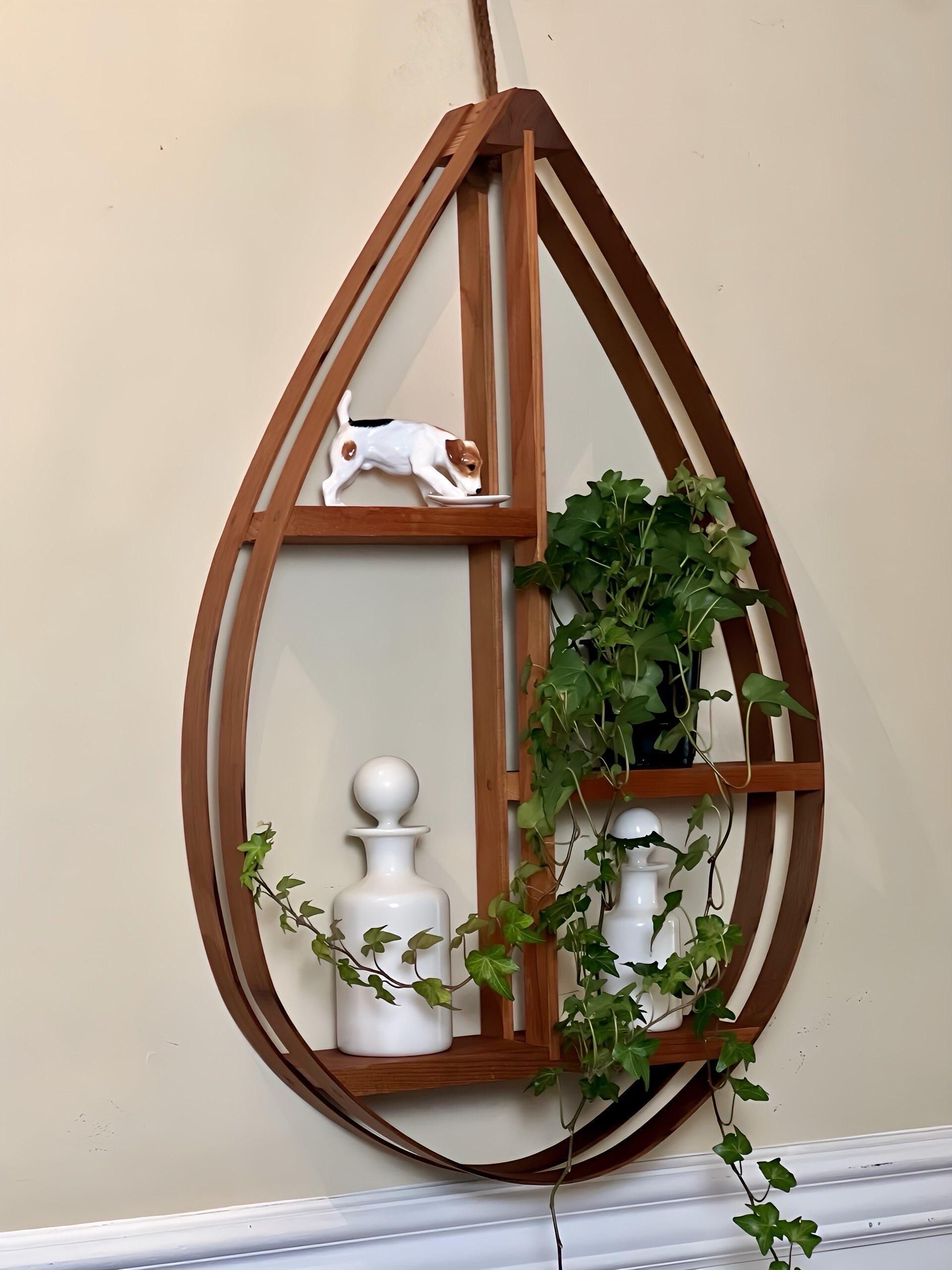1970s Danish Modern Teardrop Bentwood Wall Shelf Curios, Pair For Sale 6