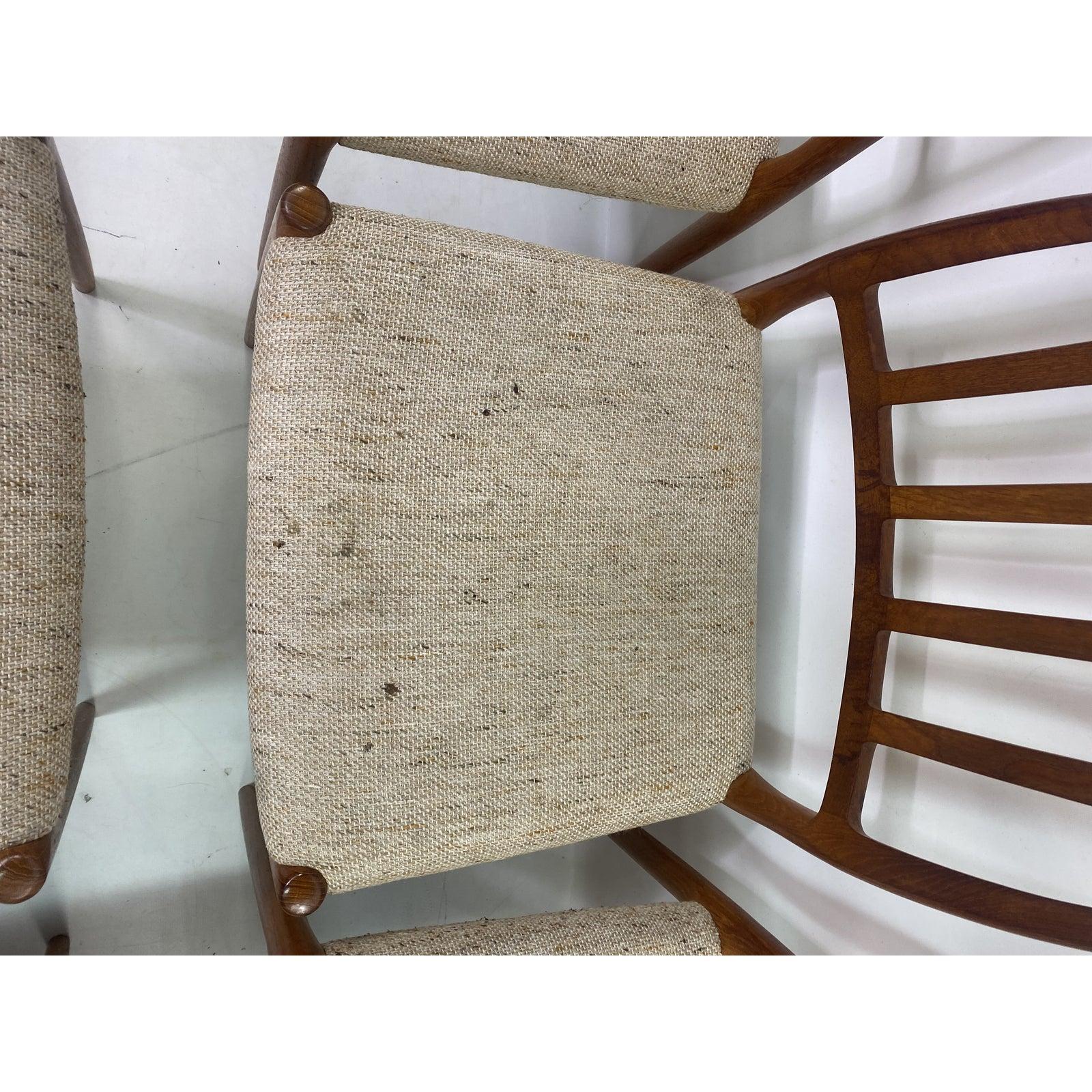 1970s Danish Moller Model 83 Teak Dining Chairs Set of Six For Sale 7