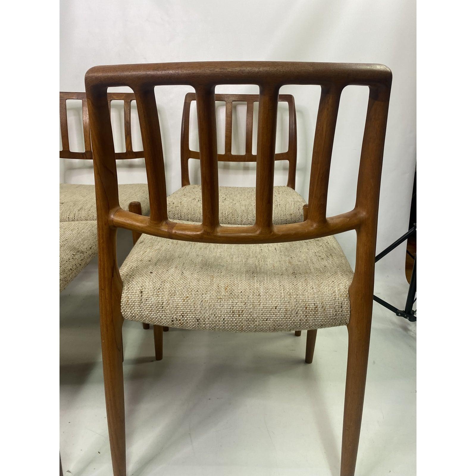 1970s Danish Moller Model 83 Teak Dining Chairs Set of Six For Sale 1