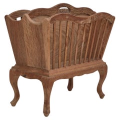 1970s, Danish newspaper holder, solid oak wood.