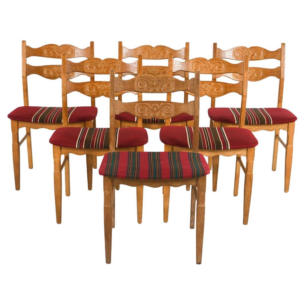 1970s Danish Oak Dining Chairs by Henning Kjærnulf for Eg Møbler, Set of 6