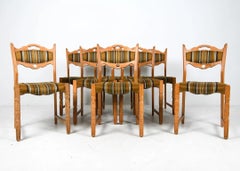 1970s Danish Oak Dining Chairs in the Style of Henning Kjærnulf, Set of 8