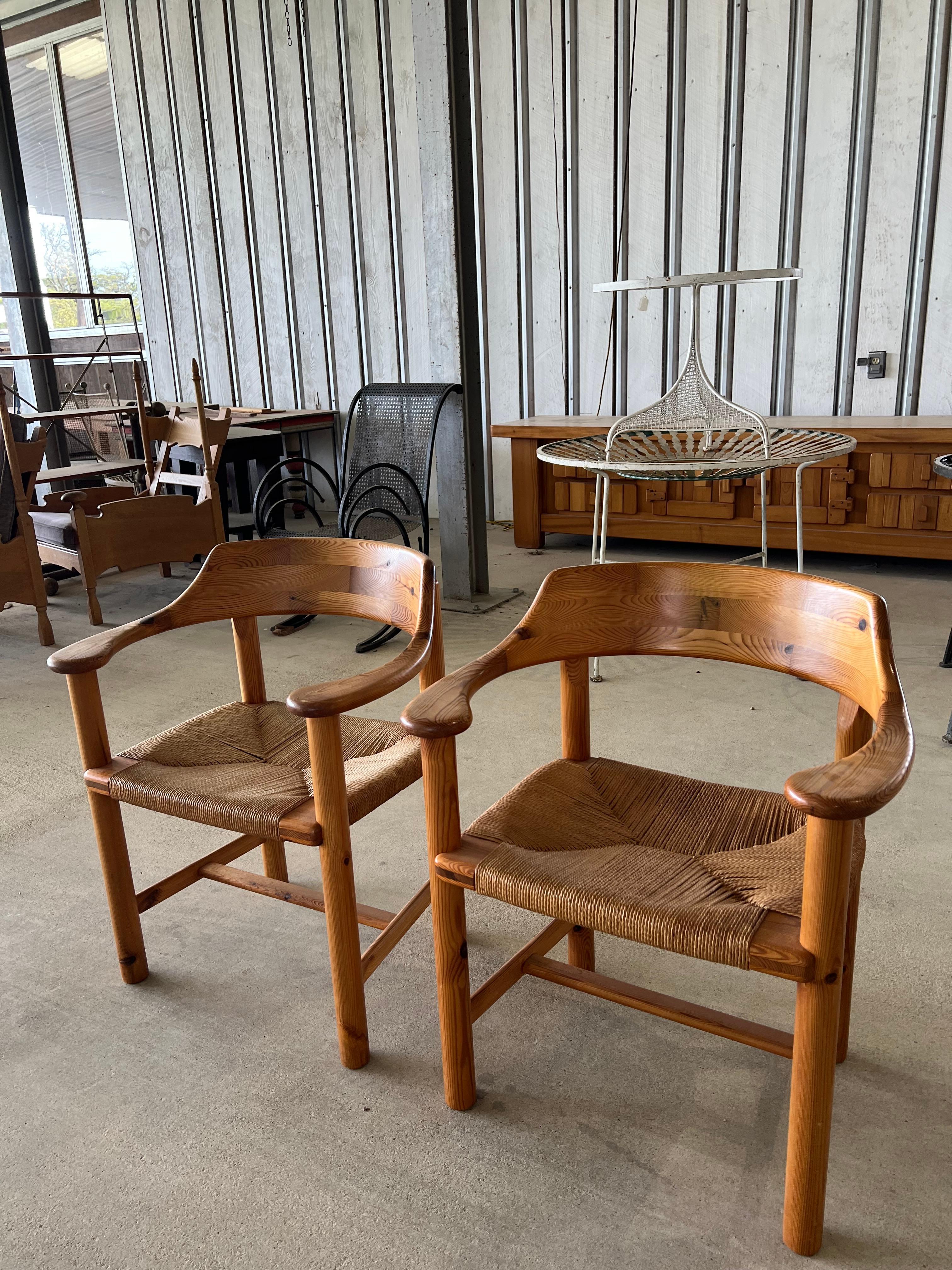 Sillas de comedor danesas de pino de los años 70, por Rainer Daumiller Moderno de mediados de siglo en venta